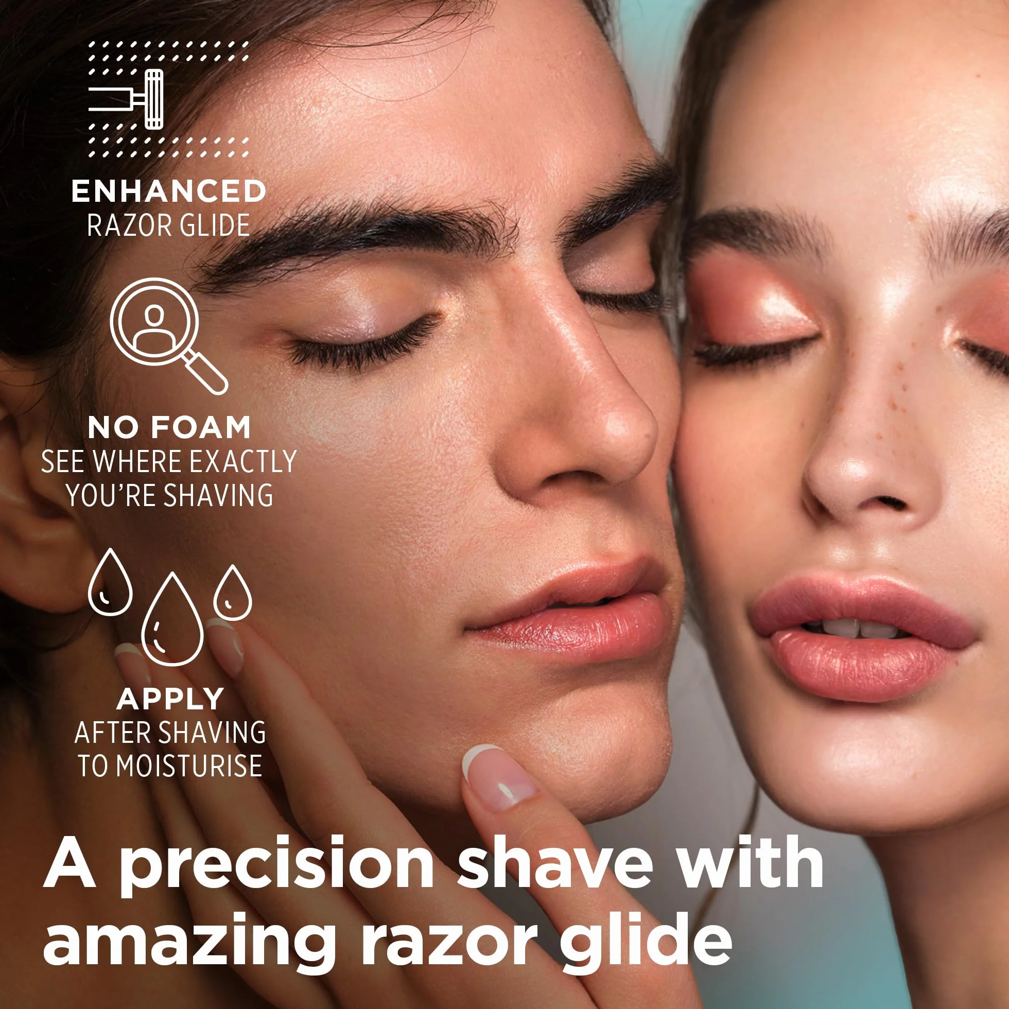 King of Shaves 2 w 1 Krem do golenia bez piany i nawilżacz po goleniu dla mężczyzn, żel do wrażliwej skóry, redukuje podrażnienia, 86% składników naturalnych, 4 x 175ml