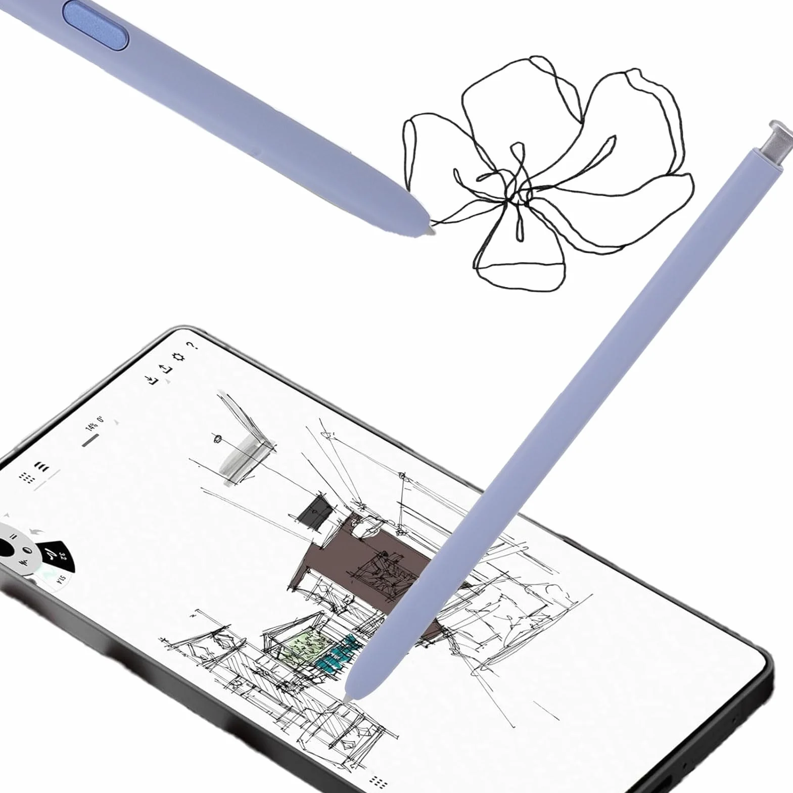 LICAEVEY Rysik do Samsunga S25 Ultra 5G EJ-PS938BBEGUJ Zamiennik do S25 Ultra 5G 6.9 We Wszystkich Wersjach S Pen 4096 Poziomów Nacisku z 5 Końcówkami Stalówki 1 Zacisk (Jasnosrebrny)