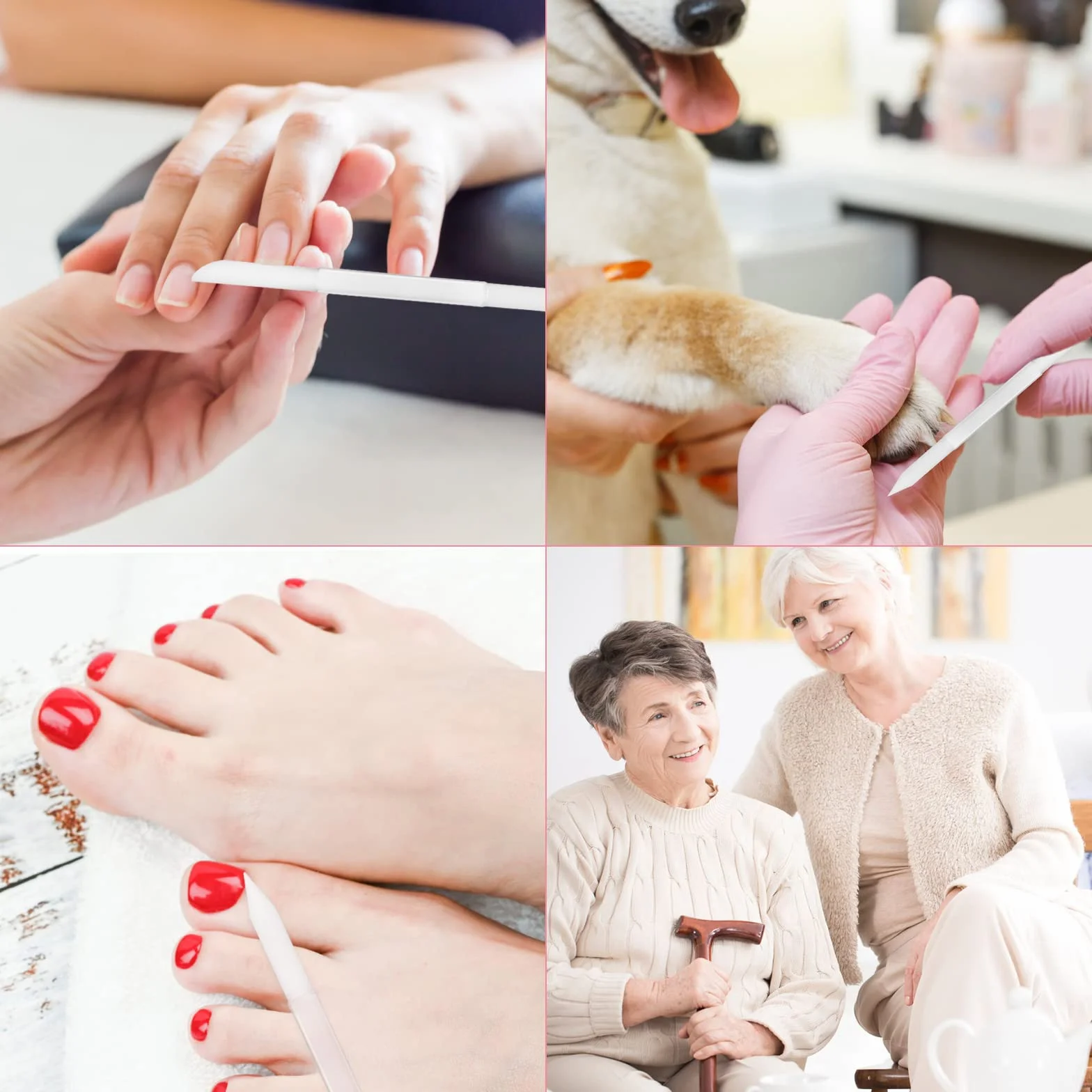 Sibba 2-częściowy szklany pchacz do skórek - narzędzie do usuwania skórek paznokci, dwustronny trymer do skórek paznokci, patyczek do manicure, profesjonalne precyzyjne pilniki ścierne, do studiów