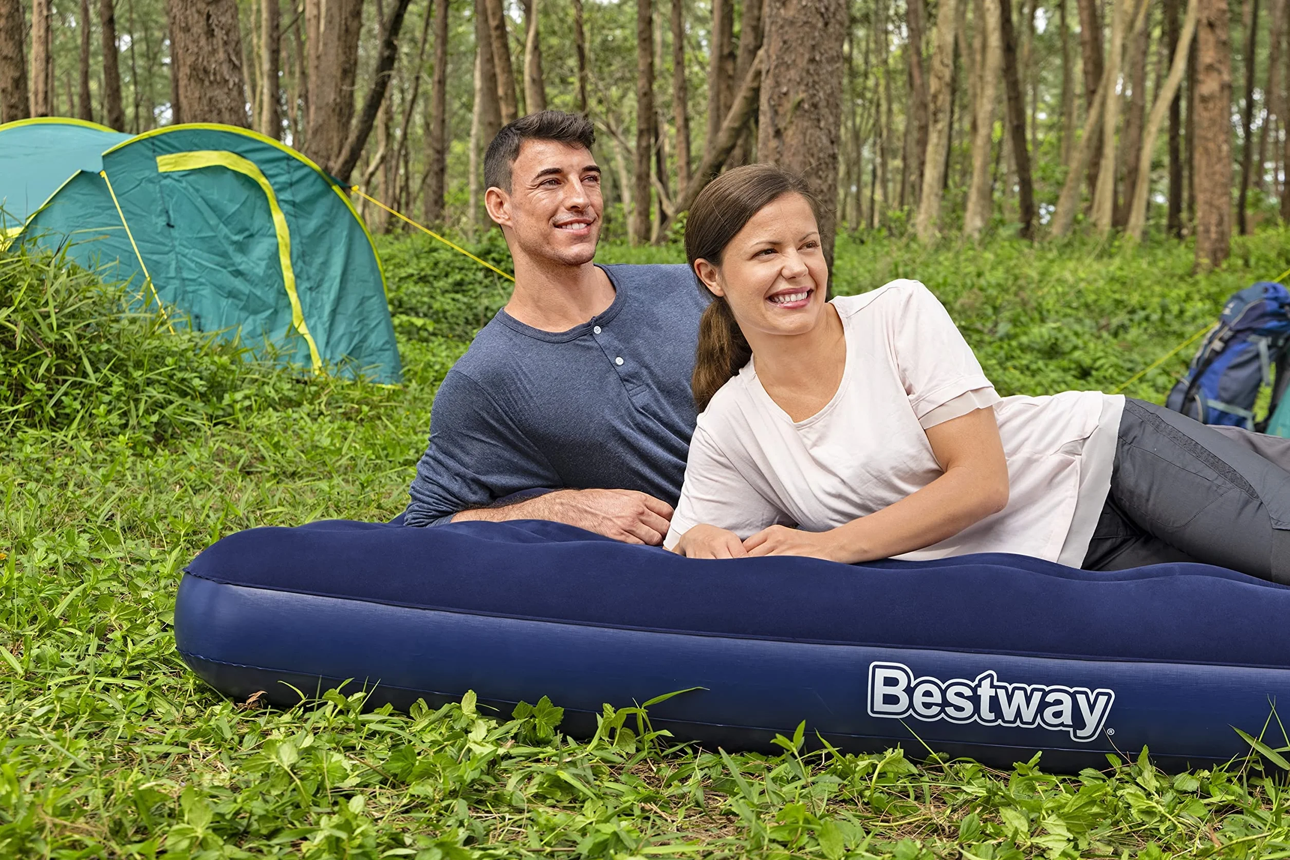 Bestway Łóżko Dmuchane 203 x 152 x 22 cm Niebieski