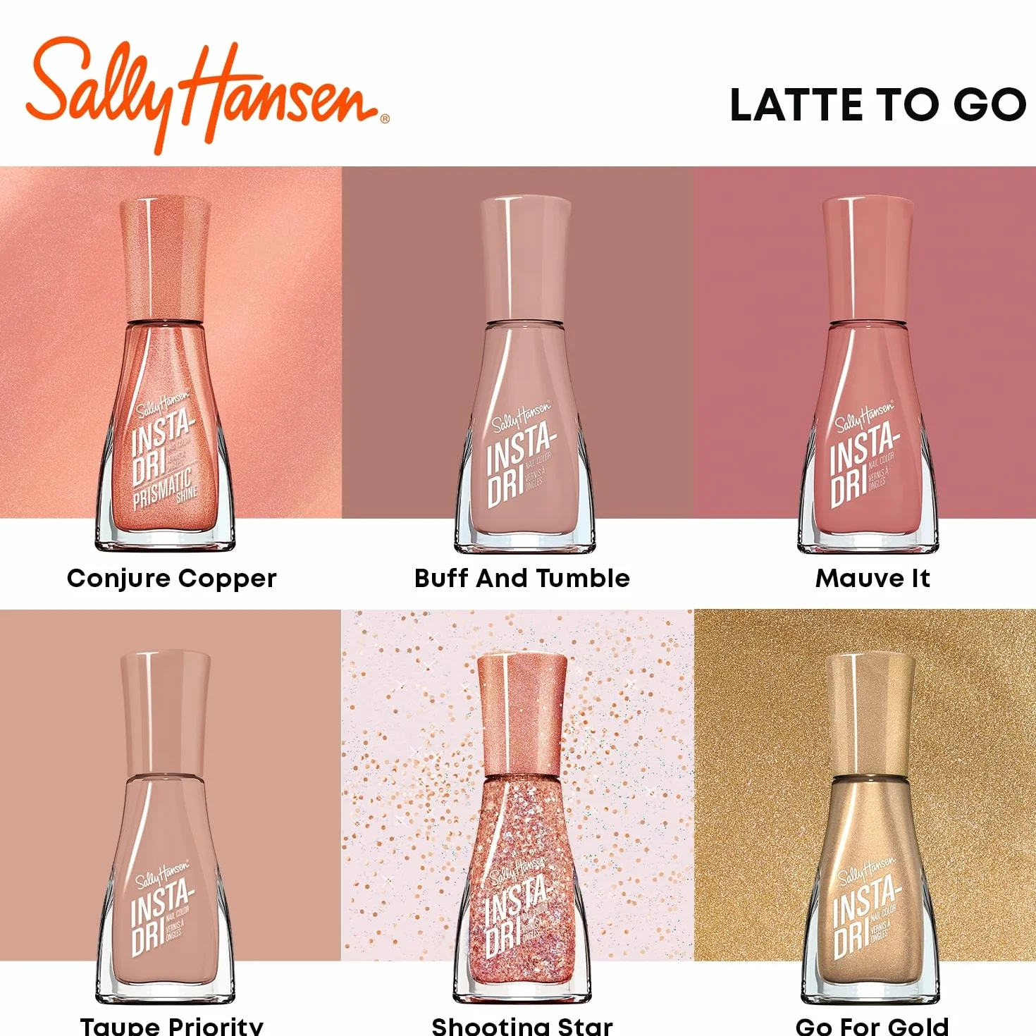 Sally Hansen Insta Dri szybkoschnący lakier do paznokci, długotrwały, intensywny kolor, nr 203 – Racey Rouge