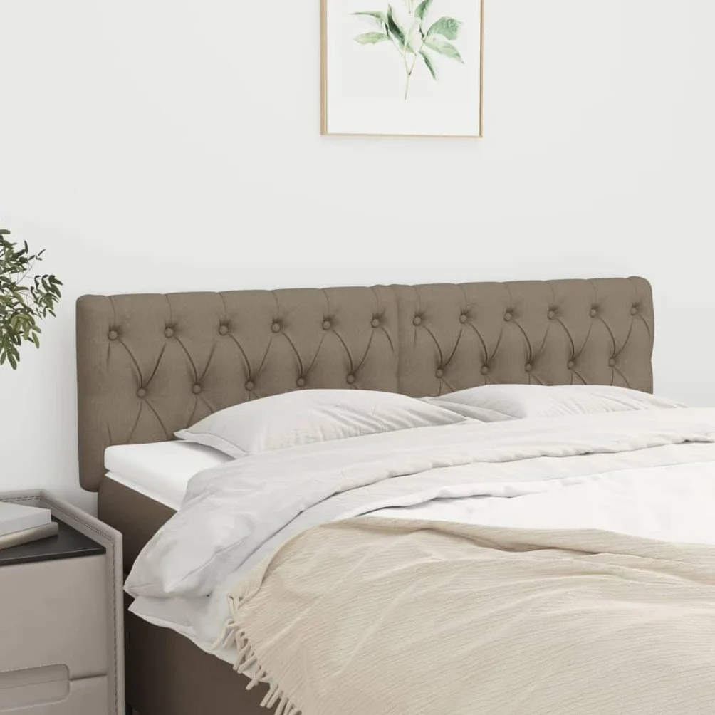 vidaXL Zagłówek do łóżka tkanina taupe 160x7x78/88 cm