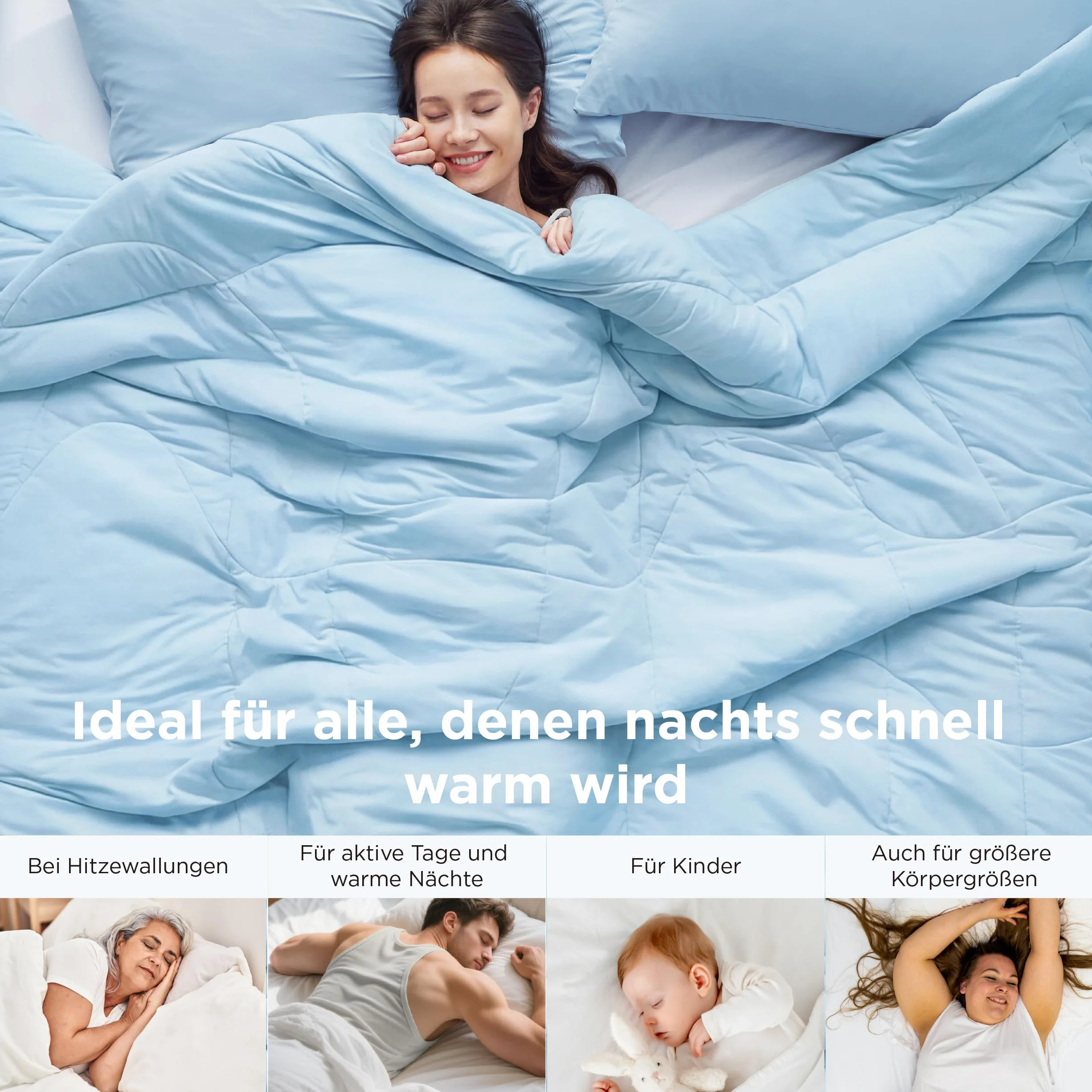BEDSURE Dwustronna kołdra chłodząca na lato 200 x 200 – chłodząca kołdra Arc-Chill Q-Max > 0,4, lekka i cienka kołdra chłodząca na lato, na nocne poty i ciepłe śpiochy, biała