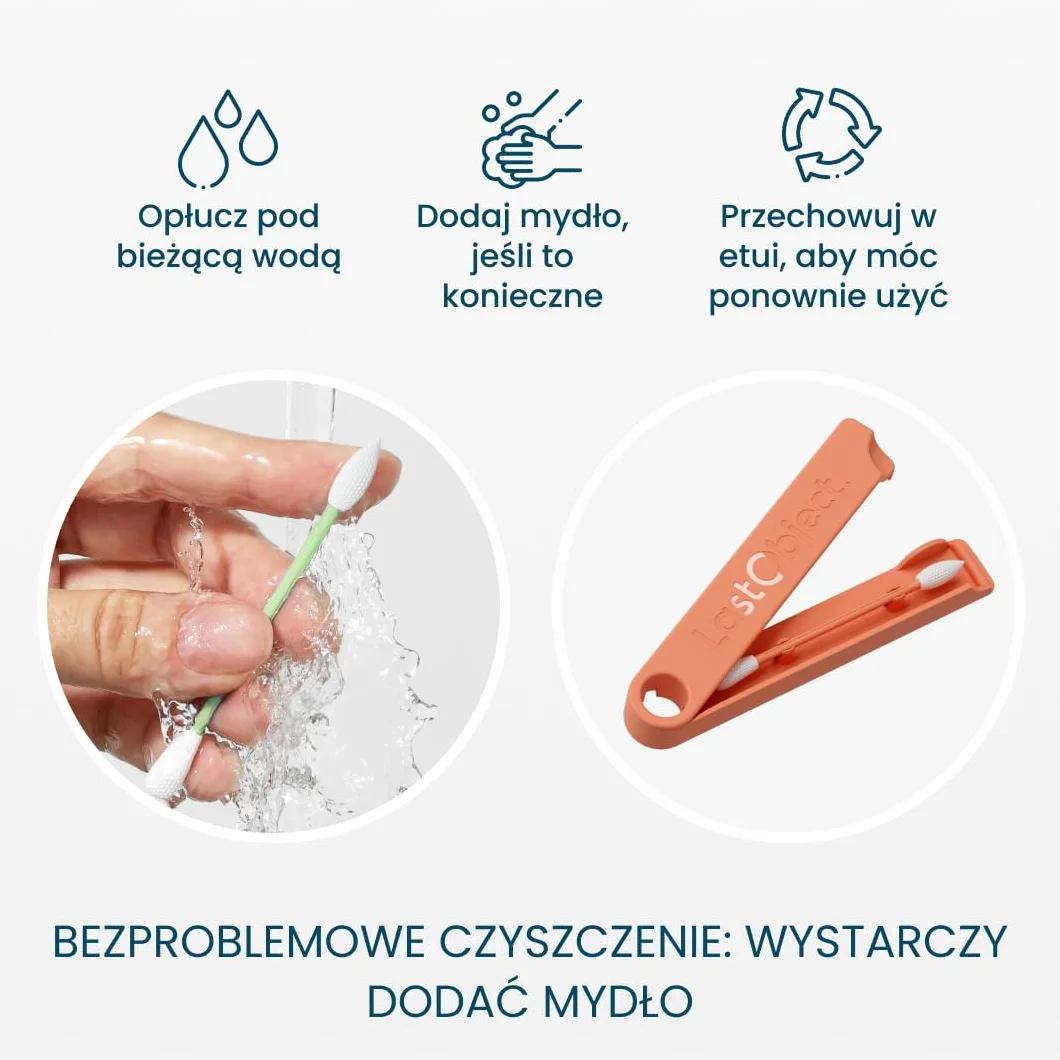 LastSwab Waciki wielokrotnego użytku do delikatnych i przyjaznych dla środowiska zabiegów pielęgnacyjnych - Trwała alternatywa dla jednorazowych Q Tips - zero odpadów i łatwa do czyszczenia