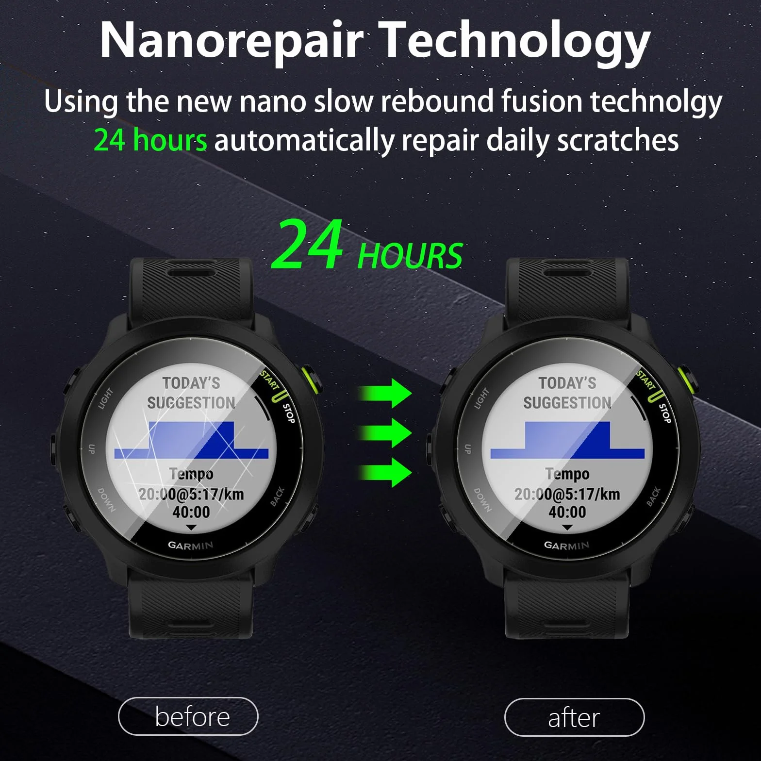 [4 sztuki] Szkło hartowane do Garmin Forerunner 55 GPS 42 mm, folia ochronna ekranu 10H, odporna na zarysowania, HD, bardzo odporna na wstrząsy osłona ekranu