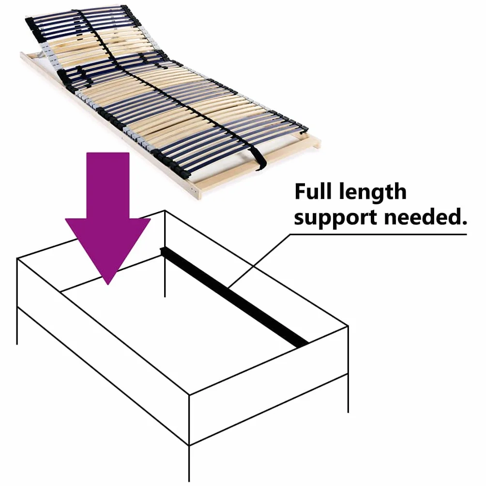 vidaXL Stelaż do łóżka z 42 listwami 7 stref 90 x 200 cm