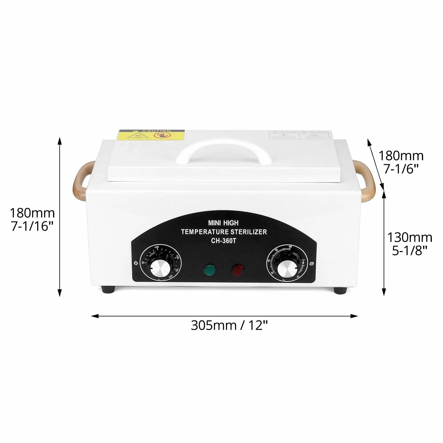 QWORK® Sterylizator wysokotemperaturowy 220°C, sterylizator do pedicure, narzędzi do manicure i dentystycznych, pojemność 2 l, automatyczny timer 0-60 minut