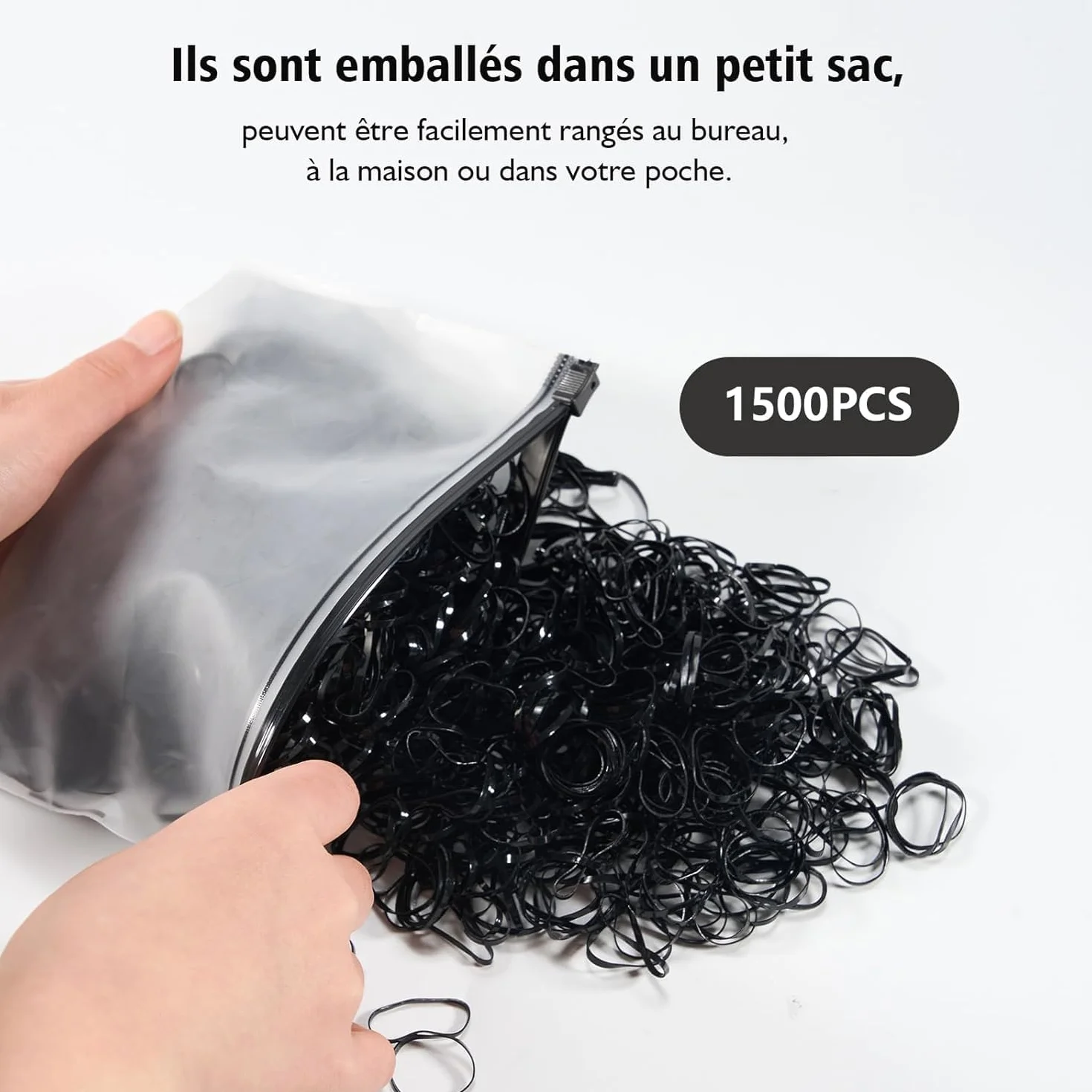 1500 sztuk gumek do włosów, mini małe gumki do włosów, elastyczne, Scrunchies dla kobiet, dziewcząt, mężczyzn (czarne)
