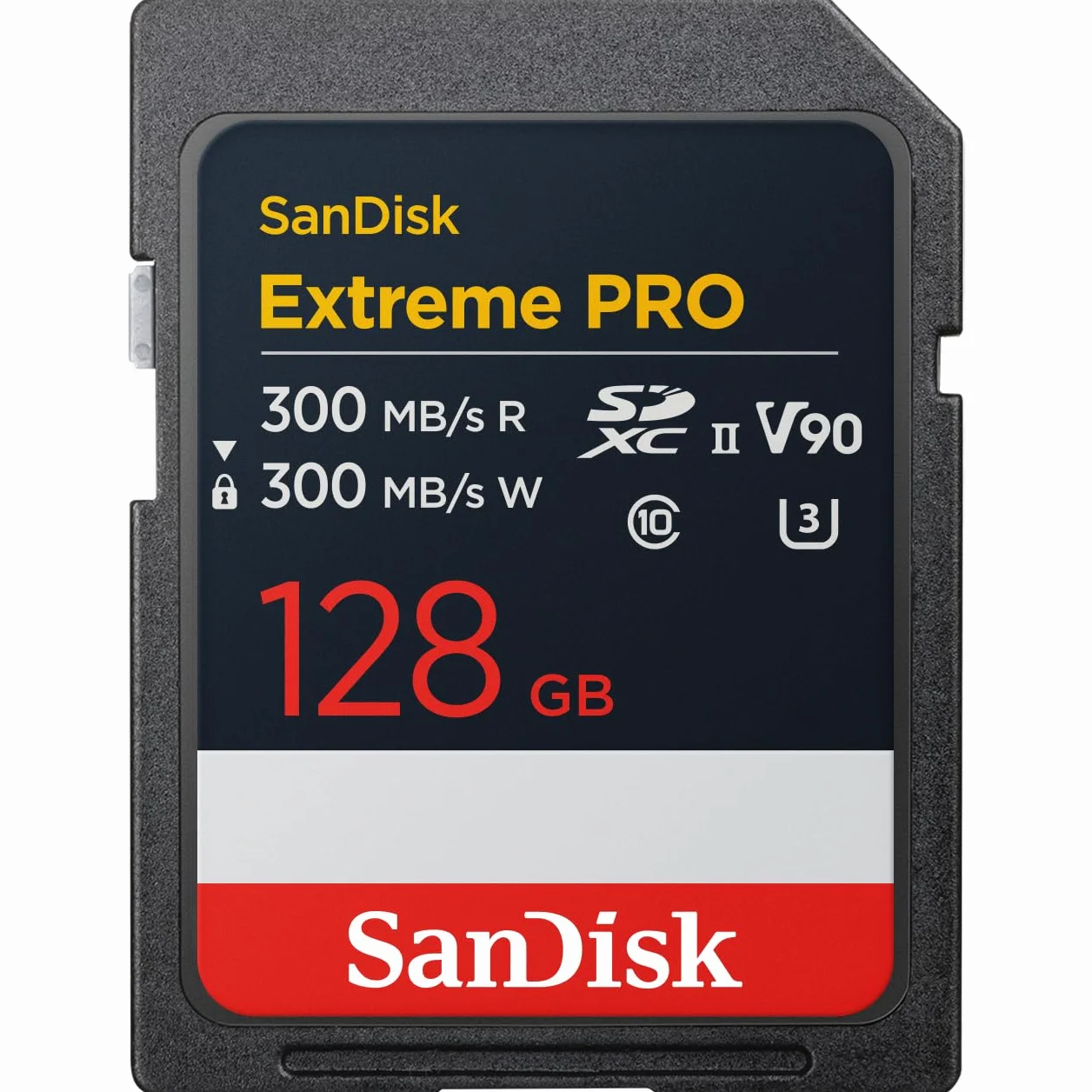 SanDisk Extreme PRO 128 GB SDXC Karta, UHS-II Karta, prędkość odczytu do 300 MB/s, prędkość zapisu do 300 MB/s, V90, Jej profesjonalna wydajność umożliwia nagrywanie wideo w kinowej jakości 8K