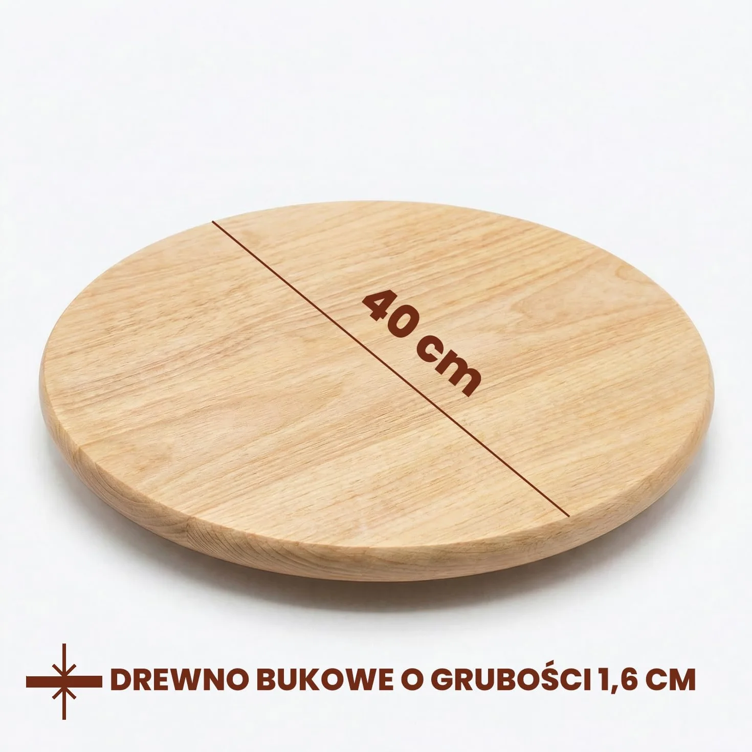 Drewniany talerz obrotowy 40 cm okrągła platforma do serwowania na stół