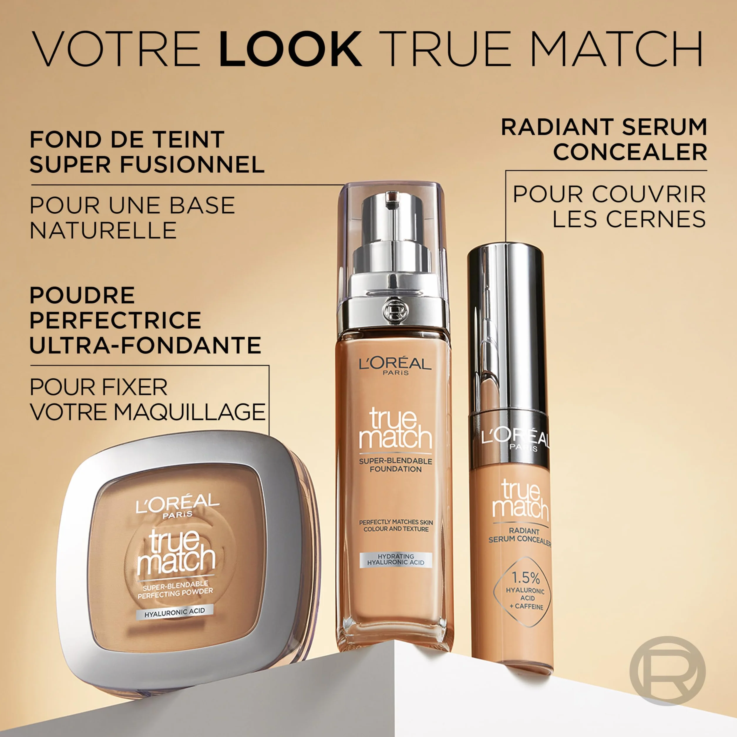 L'Oréal Paris True Match trwały podkład do twarzy w płynie, pielęgnujący z kwasem hialuronowym, SPF 17, 3.D/3.W Golden Beige, 30 ml