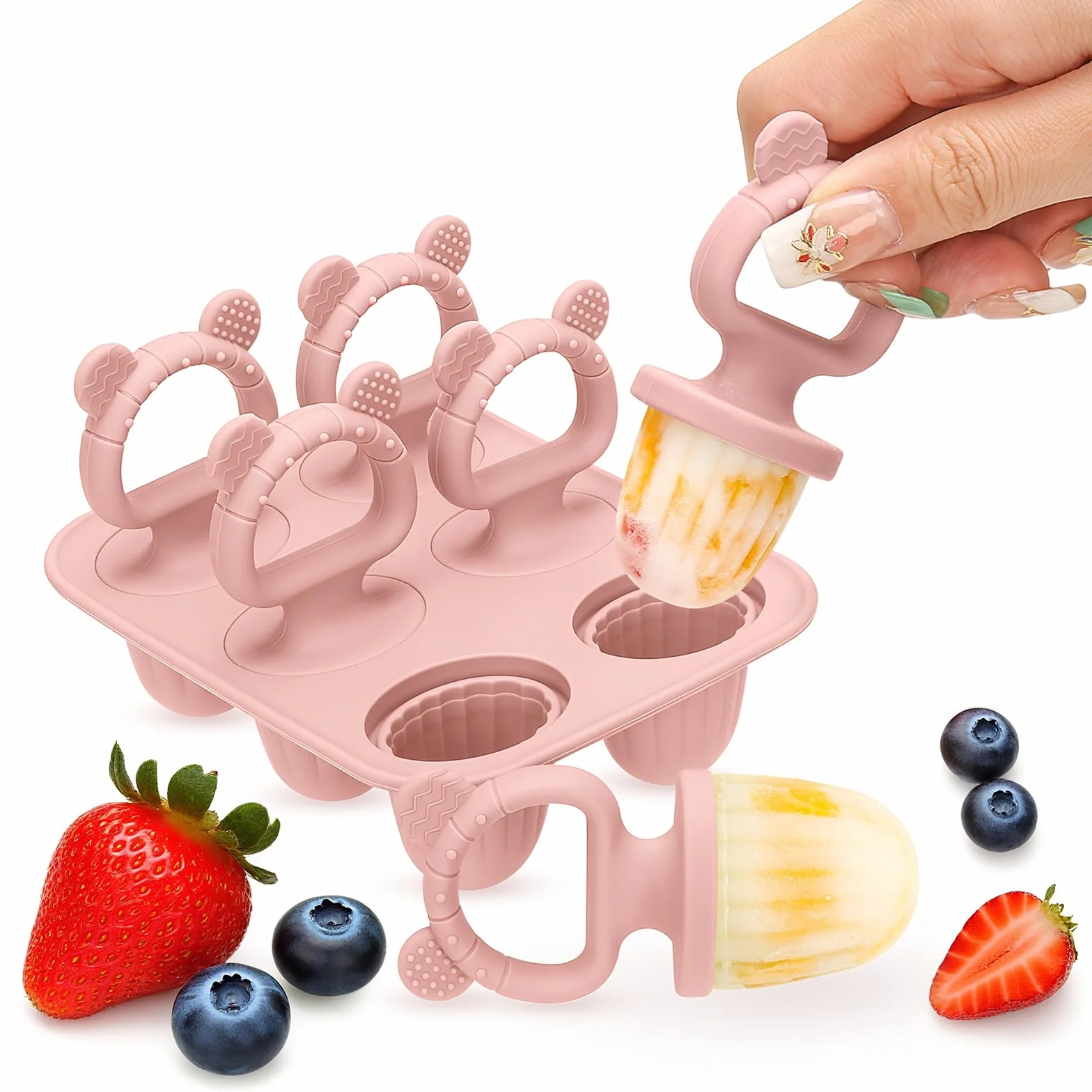 CLDY Mini silikonowe foremki do lodów dla dzieci bez BPA zestaw 2 sztuk 6 przegród 17 ml