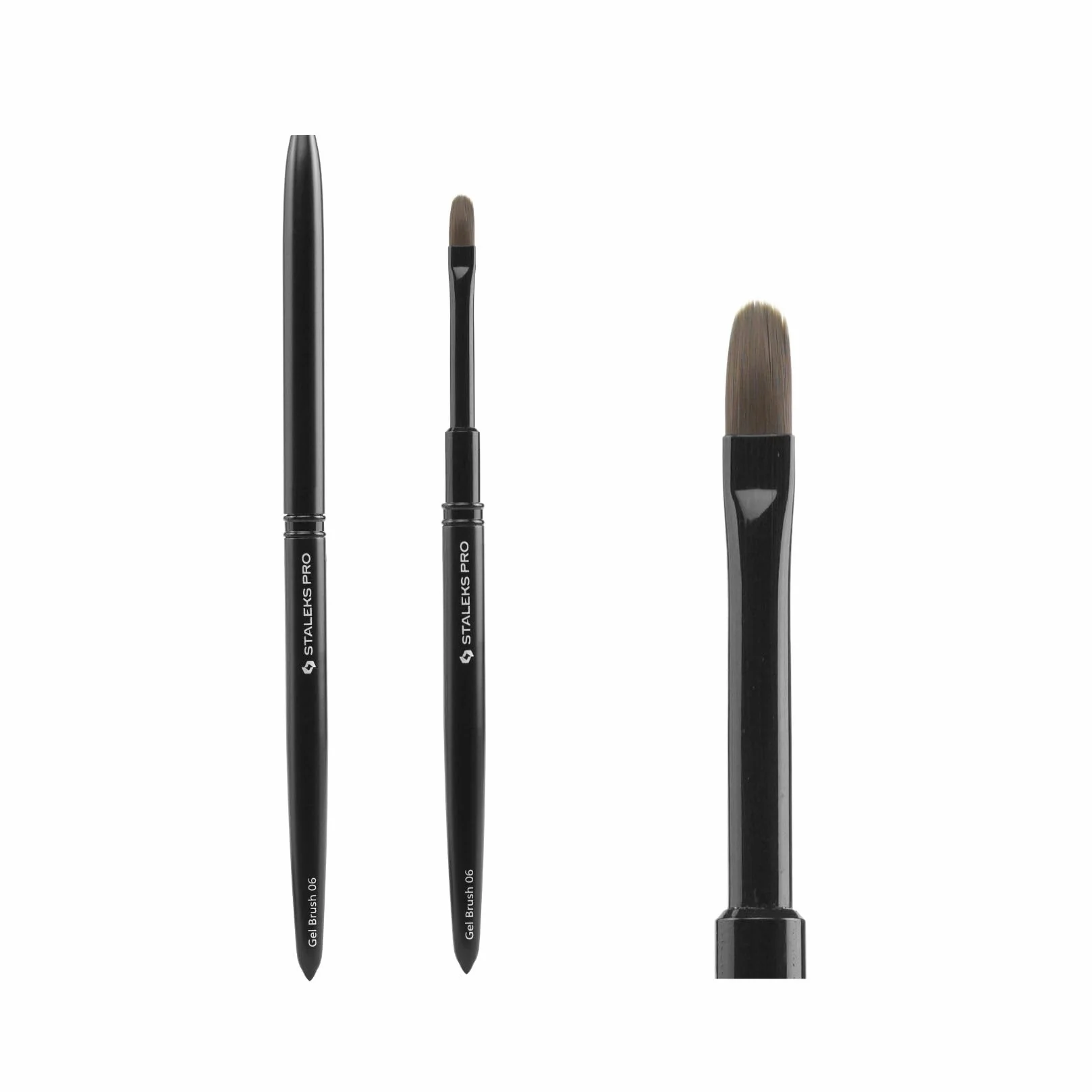 STALEKS PRO Pędzel żelowy do nakładania i konturowania paznokci 11 x 6 mm Expert NBE 06