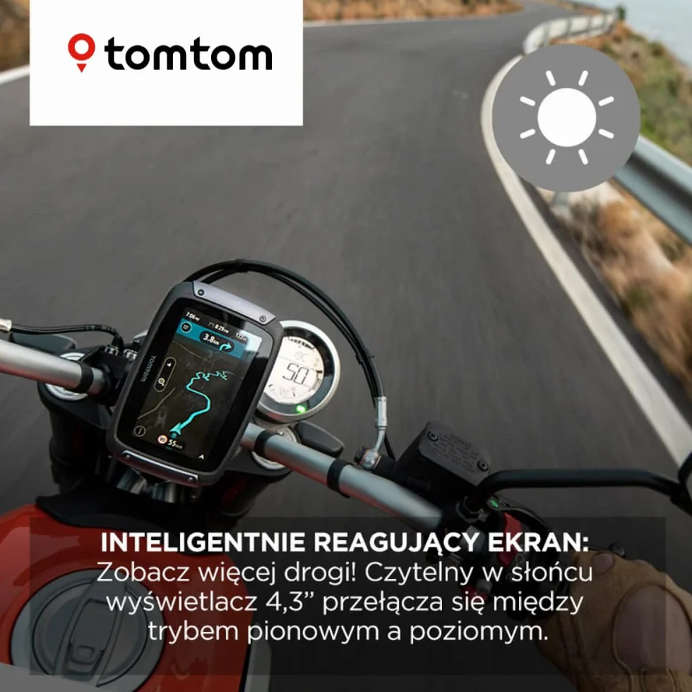 TomTom Rider 500 nawigacja motocyklowa GPS (ekran 4,3", planowanie krętych i pagórkowatych tras, mapy Europy, Wi-Fi, TomTom Traffic)