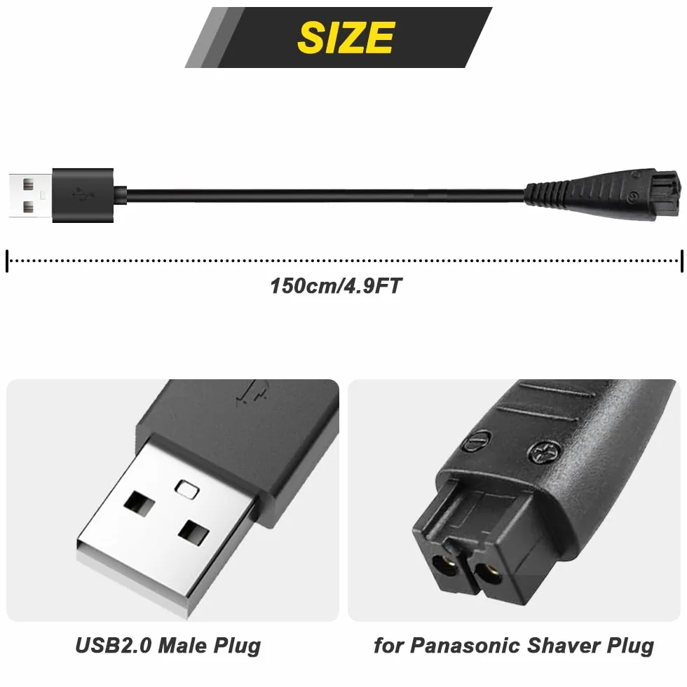 4,8 V ładowarka USB zamiennik dla Panasonic, 4,8 V 1,25 A kabel USB do ładowania golarki Panasonic RE7-87 RE7-59 ES-RT30 ES-RT40 ES-GA20 ES2065 golarka elektryczna (4 sztuki)