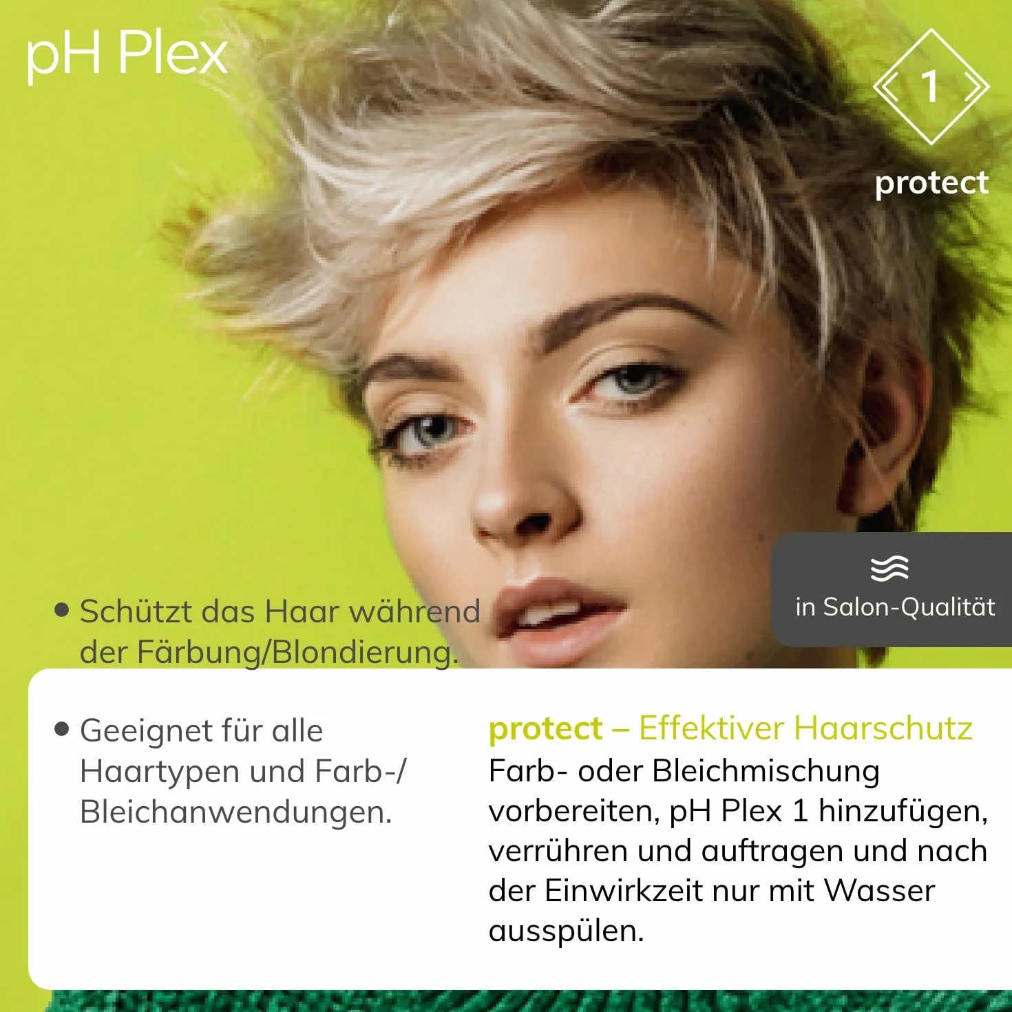 pH Plex 1 Protect & 2 repair - system pielęgnacji włosów do naprawy i ochrony podczas farbowania, blaknięcia lub rozjaśniania. Naprawia uszkodzone włosy.