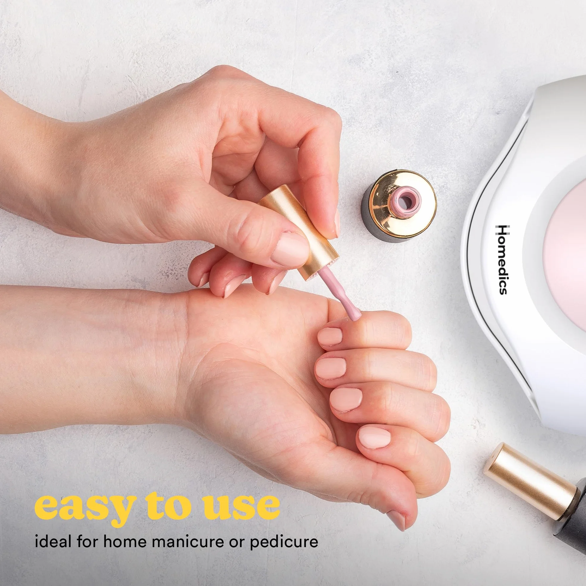 Homedics Suszarka do paznokci 2 w 1, lampa UV do paznokci, szybka i łatwa w użyciu, eleganckie wykończenie w ciągu kilku minut do manicure i pedicure, nadaje się do stosowania z lakierem żelowym,