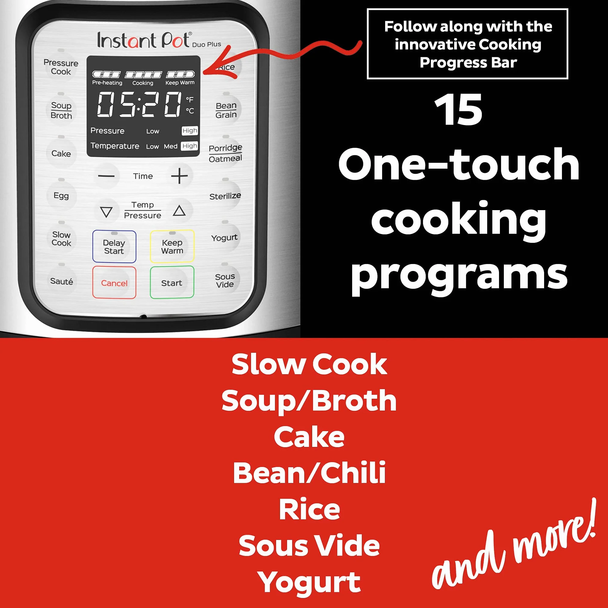 Instant Pot Szybkowar elektryczny DUO PLUS 5.7L ze stali nierdzewnej 15 programów