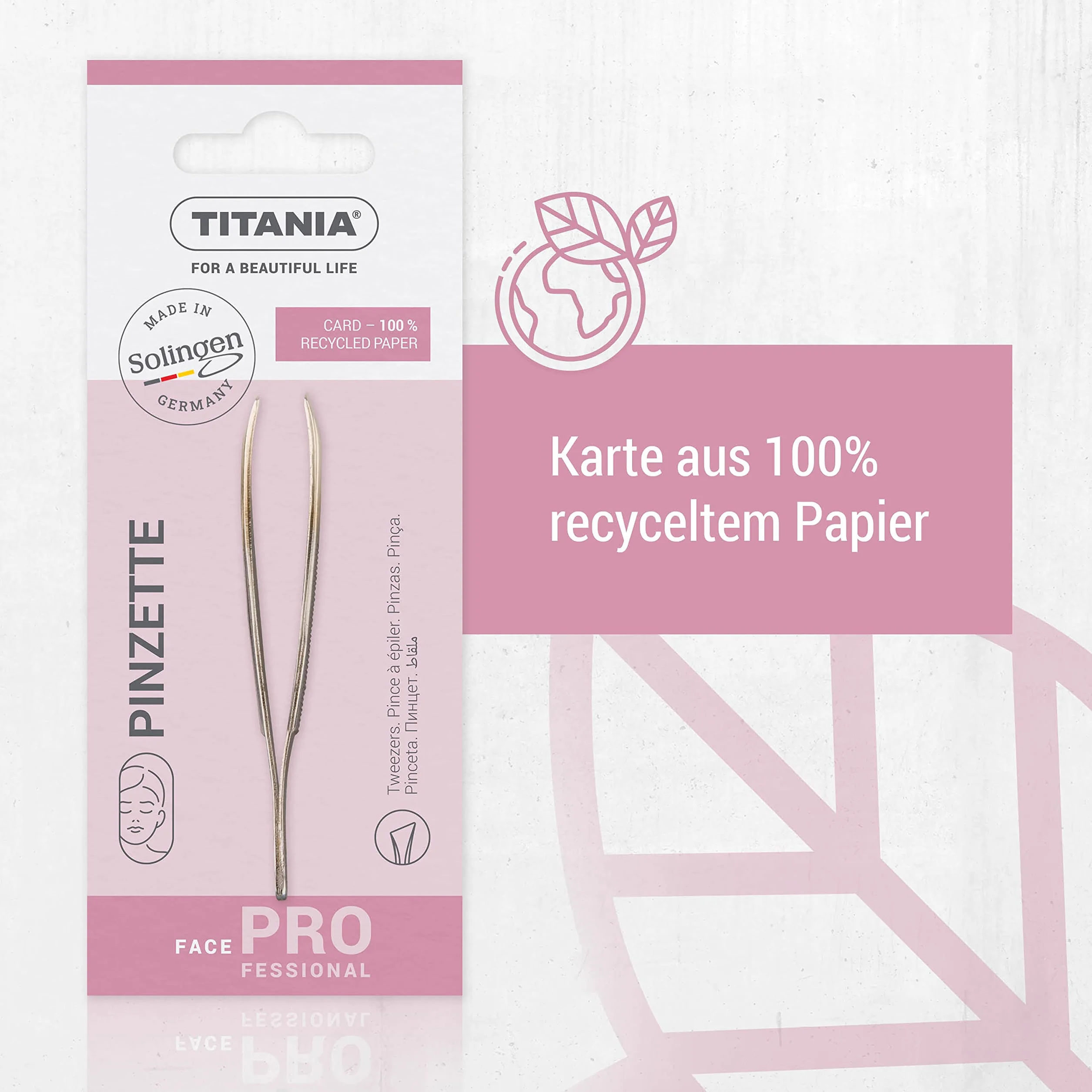 TITANIA Pęseta, końcówka pozłacana, ukośna, 1 opakowanie (1 x 12 g)
