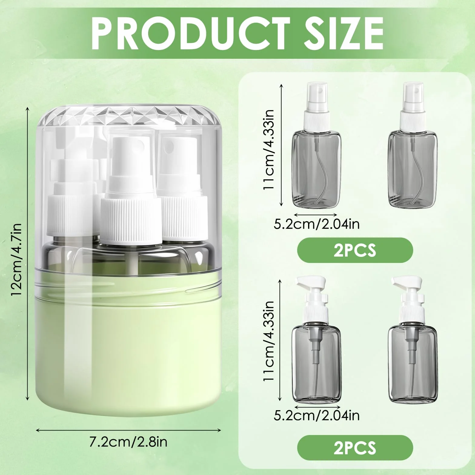 Butelki podróżne 4 w 1 50 ml szczelne przenośne pojemniki do szamponu
