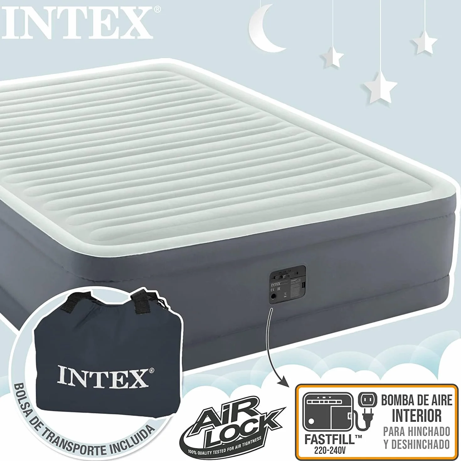 Intex 64902ND Materasso Dura-Beam PremAire Singolo Autogonfiante 99x191x46 cm