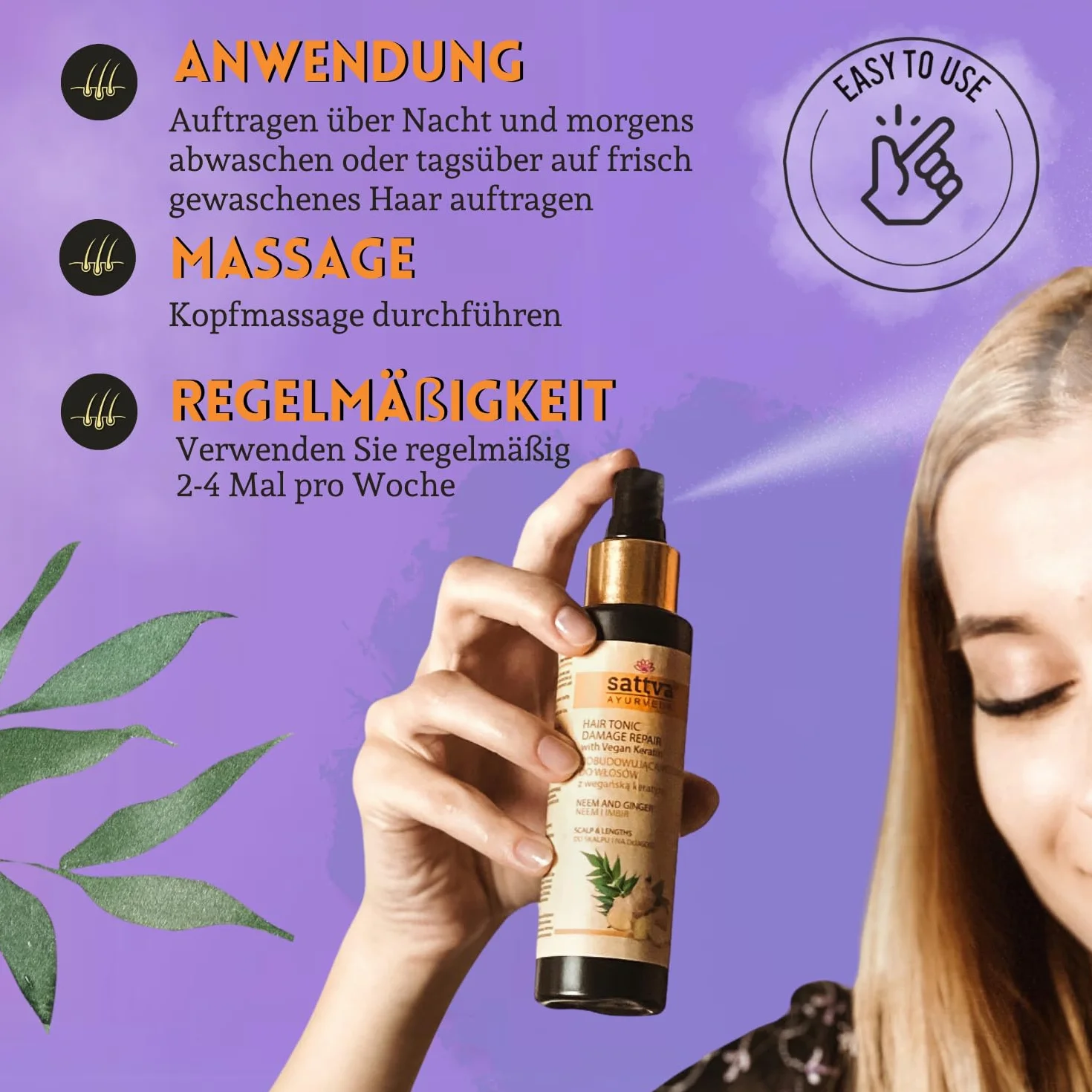 Sattva Ayurveda - Wcierka wzmacniająca do skóry głowy - Tonik do włosów Szafran i Cynamon - 100 ml