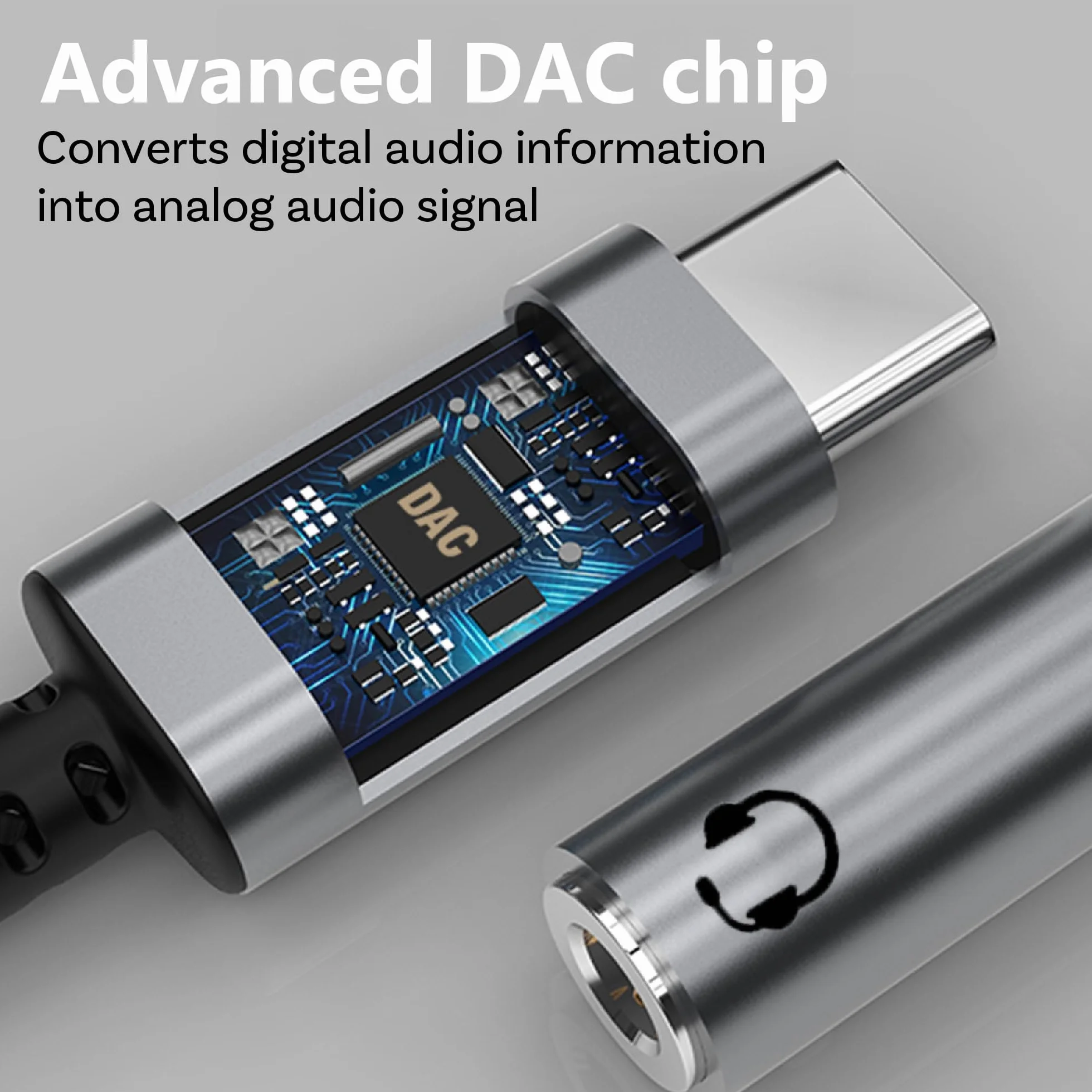 MMOBIEL USB-C na 3,5mm TRRS Gniazdo Słuchawkowe Jack-16Bit / 48Khz-USB-C na AUX Przewód Adaptera Kompatybilny z Samsung Galaxy S26/S25, iPad, MacBook, iPhone 17 16 15, Pixel 8 i Nie Tylko - Aluminium