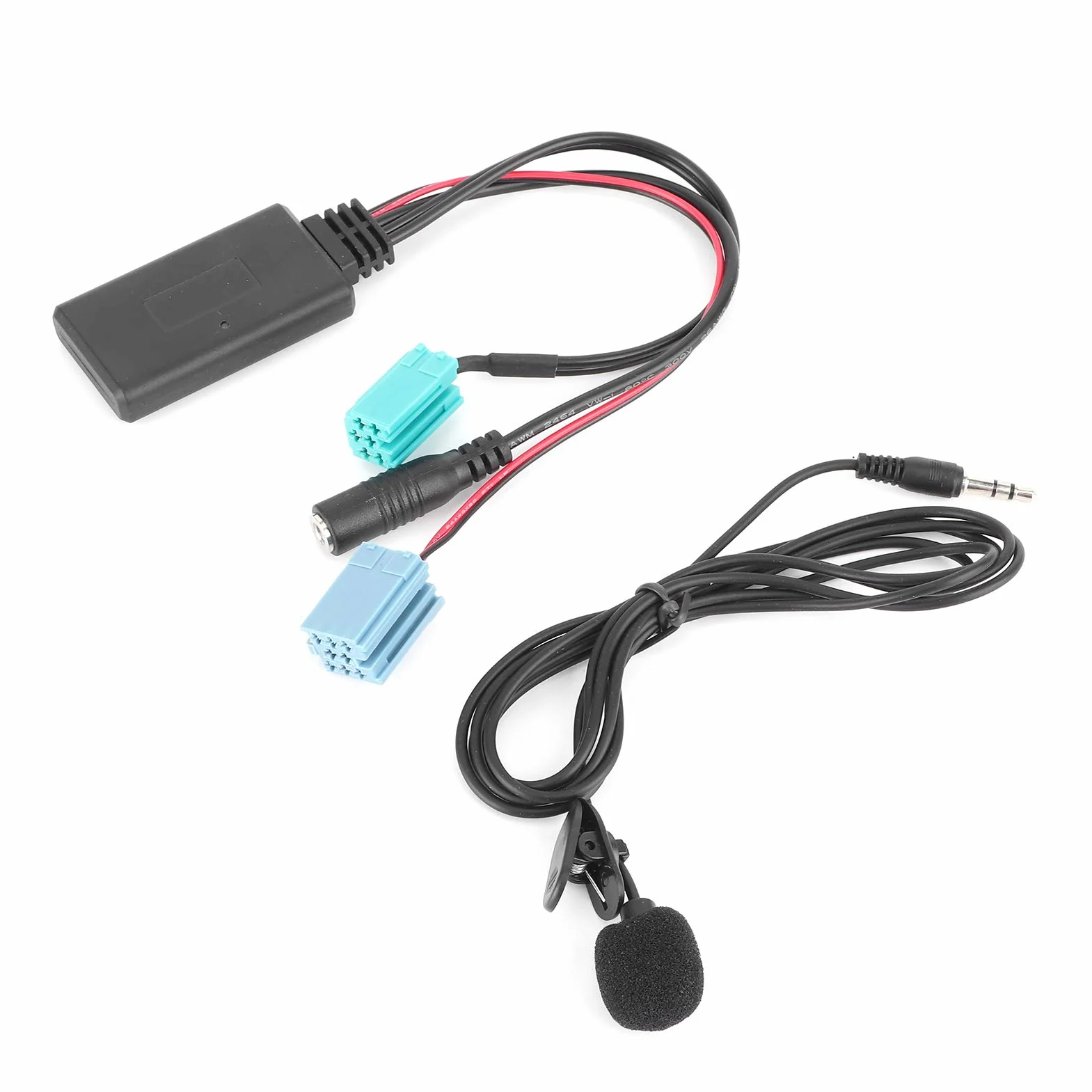 Kabel Audio Bluetooth, 6-pinowy Adapter Samochodowy AUX Adapter Samochodowy Stereo AUX-IN ze Złączem Audio Mikrofonu Zamiennik dla/Espace/Megane