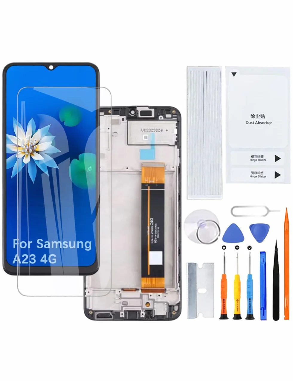 H&LYCYJ Wyświetlacz ekran do Samsung Galaxy A23 4G A235F A235F/DS A235F/DSN A235M A235M/DS LCD ekran zamienny zestaw montażowy z ramką