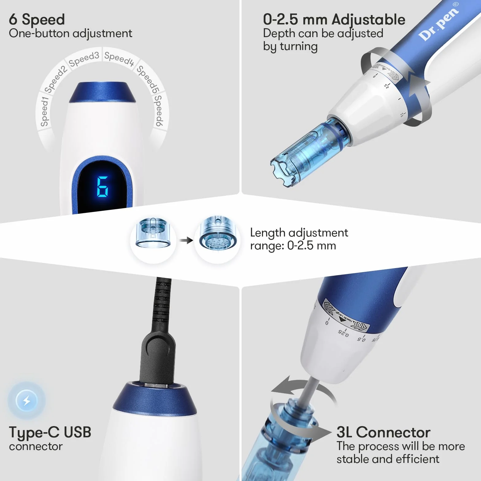 Dr. pen Ultima A11 Microneedling Pen – Skuteczny przeciwko zmarszczkom | Inteligentna baza czujnikowa, wygodny bezprzewodowy design, idealny do salonów kosmetycznych i do użytku domowego | Idealny