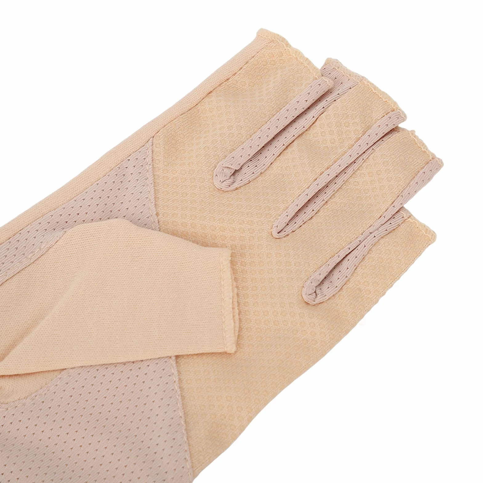Generic Rękawiczki Ochronne UV, Rękawiczki do Manicure Bez Palców z Filtrem UPF50+ do Suszarki z lampą UV Oddychające Włókno Bawełniane Elastyczne Rękawice Chroniące Przed Promieniami (Jasny zółty)