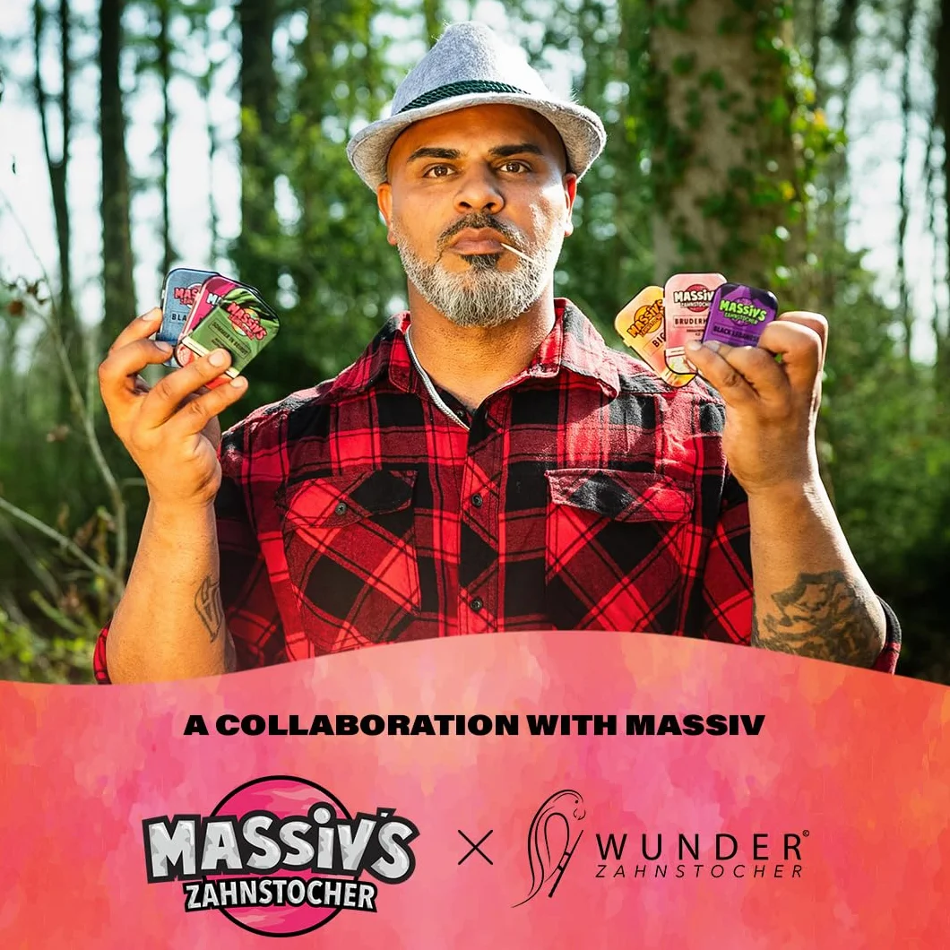 Massiv's Toothpicks Smakowe wykałaczki SOMMER IN BEIRUT Watermelon Raspberry Ice 100 sztuk metalowa puszka Wegańskie