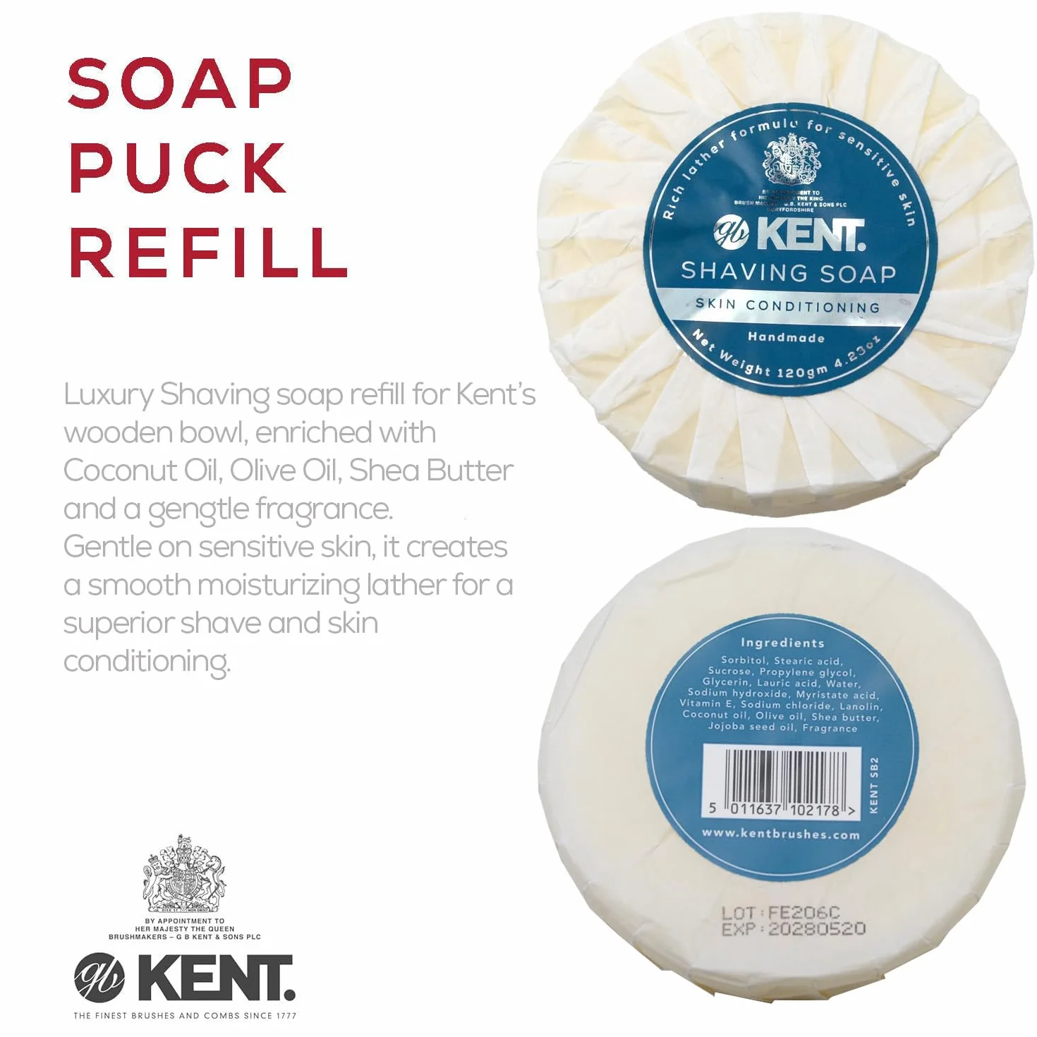Kent Ricarica di sapone per rasatura, di lusso