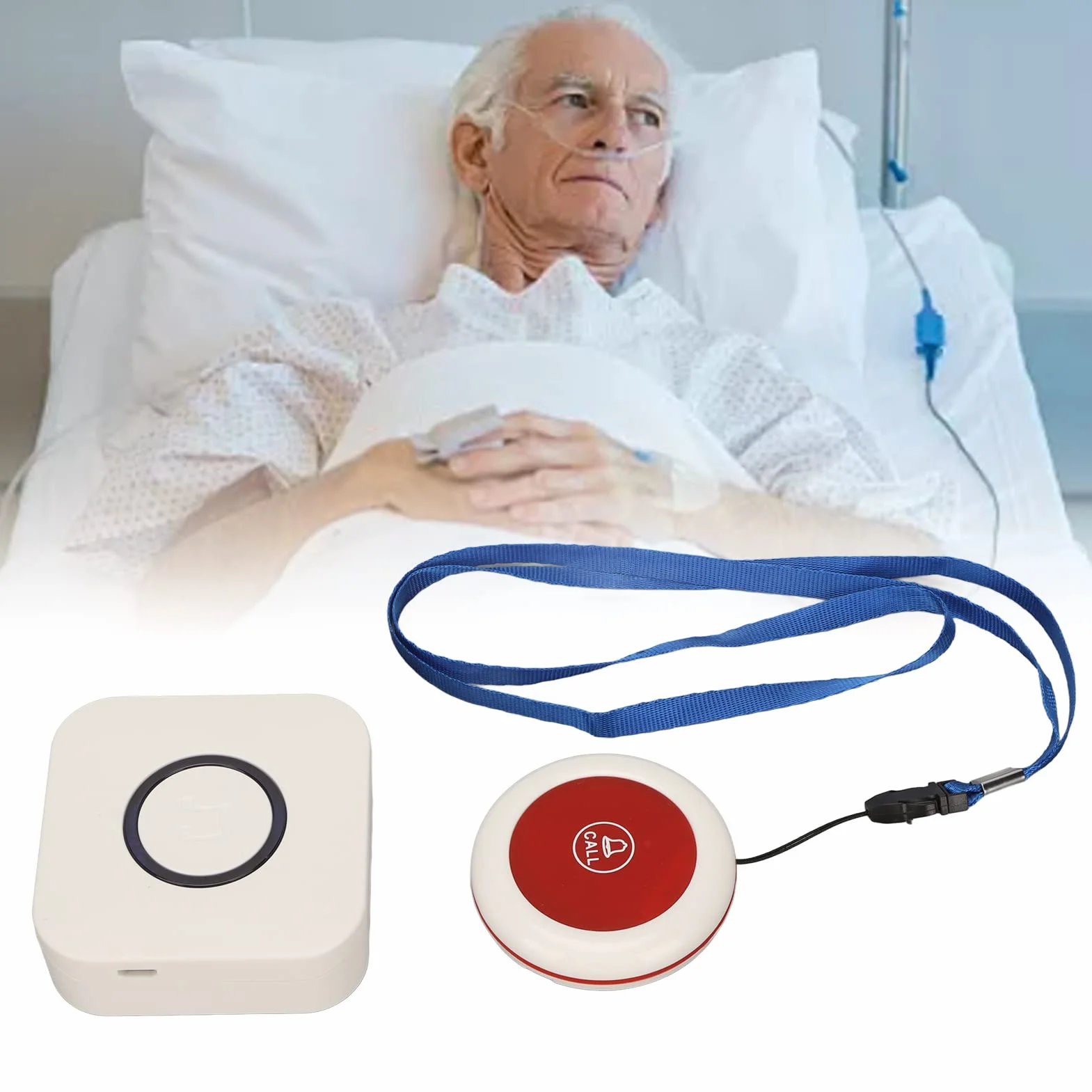Caregiver Pager Wireless, Caregiver Call Button Systems For Seniors, Fall Alert Devices For Seniors, Help Buttons With Necklace, 38 Music 4 Level Volume