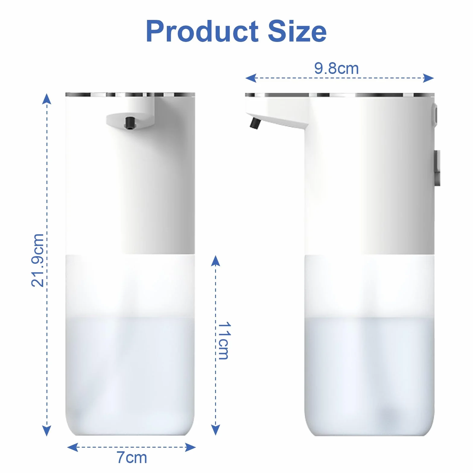 Cuteefun Automatyczny dozownik mydła 400 ml z czujnikiem USB-C 4 poziomy kontroli montaż na ścianie
