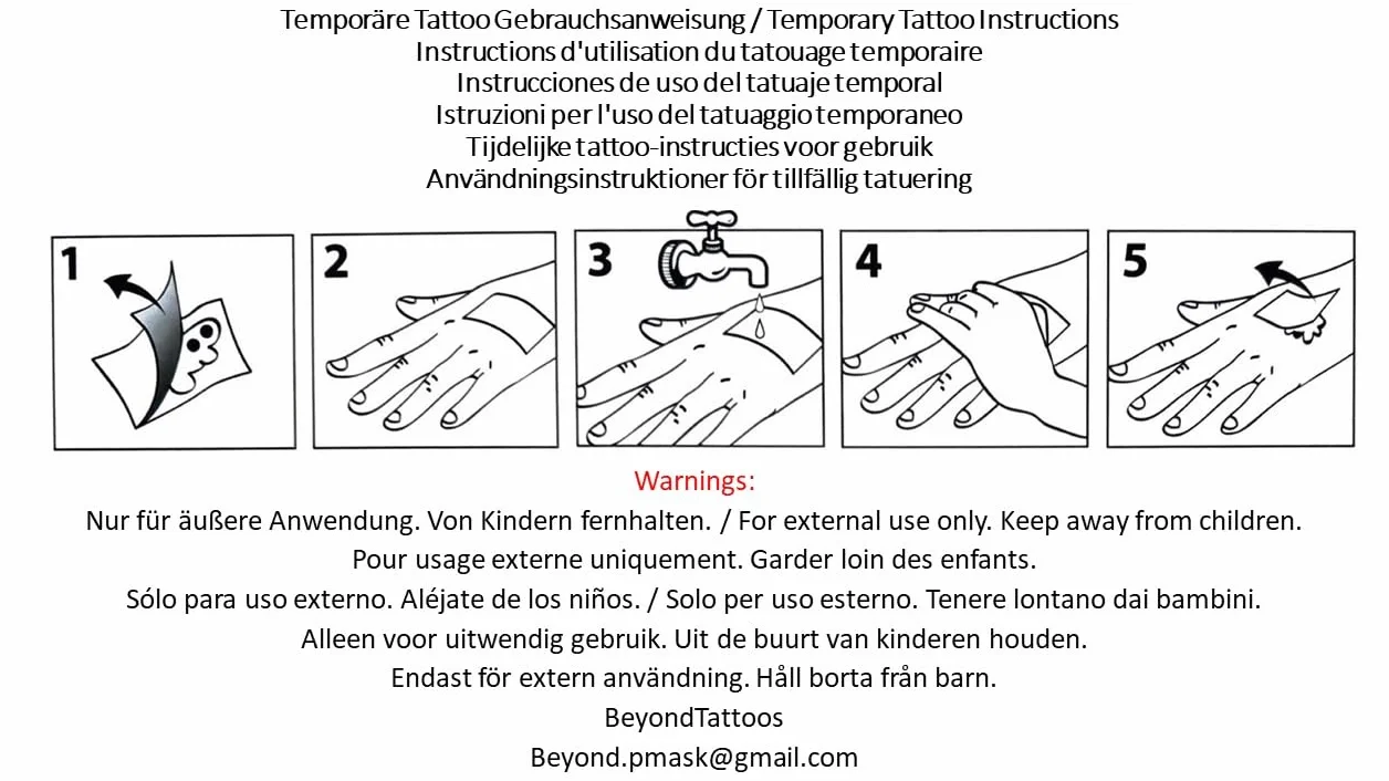 4 arkusze tymczasowego tatuażu Tribal Maori Design Tattoo HB4
