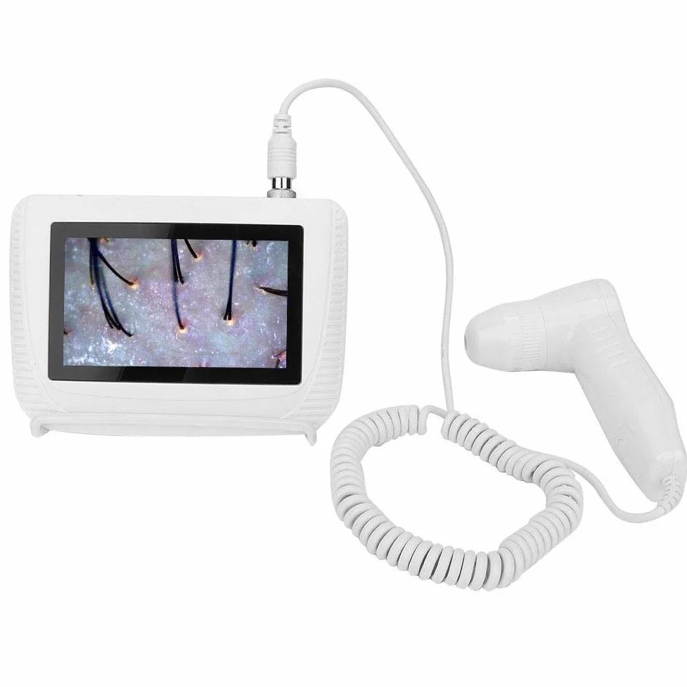 Wykrywacz skóry twarzy włosów analizator włosów 5-calowy ekran LCD, cyfrowy skaner diagnostyczny skóry, skaner do analizy włosów, maszyna do analizowania włosów