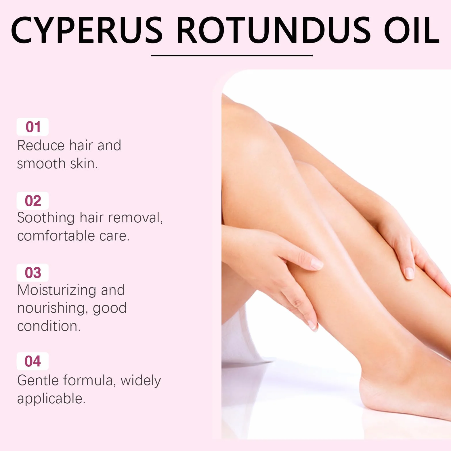 Olejek z Cyperus Rotundus – olejek hamujący wypadanie włosów z Cyperus Rotundus, wygładzające serum do ciała, spowalnia odrost włosów, nawilża i koi skórę, do każdego rodzaju skóry (2 butelki)
