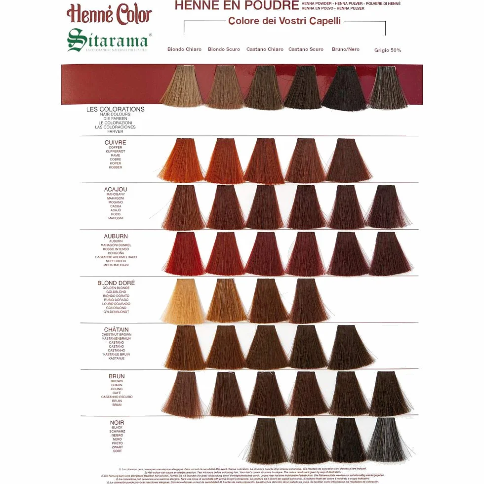 Sitama Proszek Henne Color Auburn Czerwony Bardzo Intensywny, 100 Gramów
