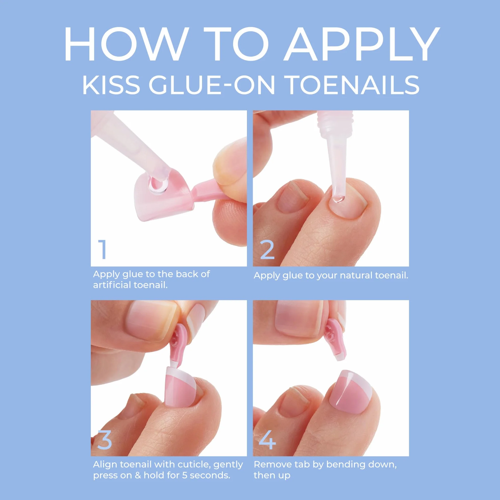 Kiss Nail Kit, Toenail, No Chip, Real Short, Limitless, EFT01 1 zestaw