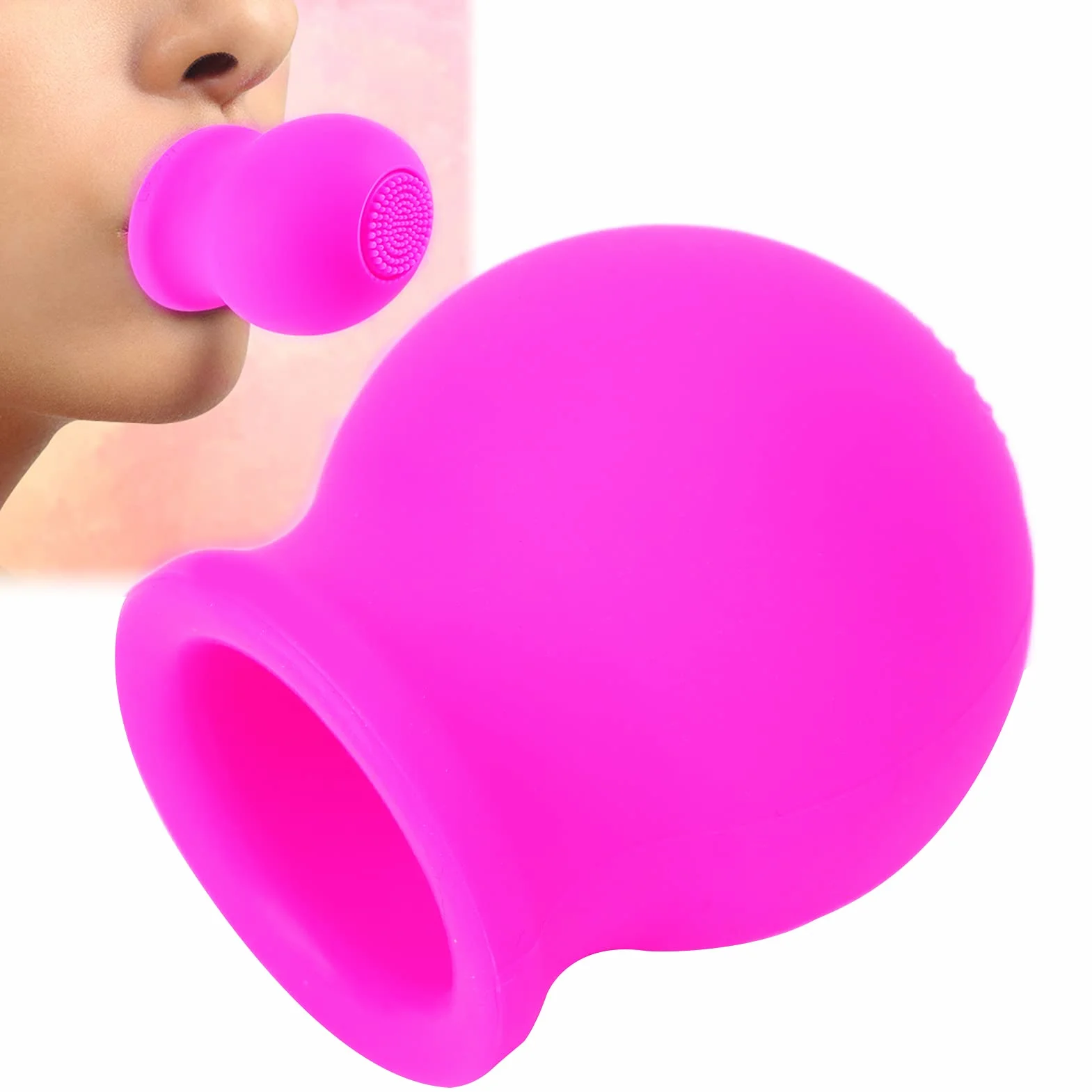 Miękki Silikonowy Pout Lips Enhancer Plumper Tool, Lip Plumper Device Lip Filler Beauty Pump, Pout Mouth Tool, Miękka Szczoteczka do Ust Lip Pump For Sexy Lip Mouth(różowy)