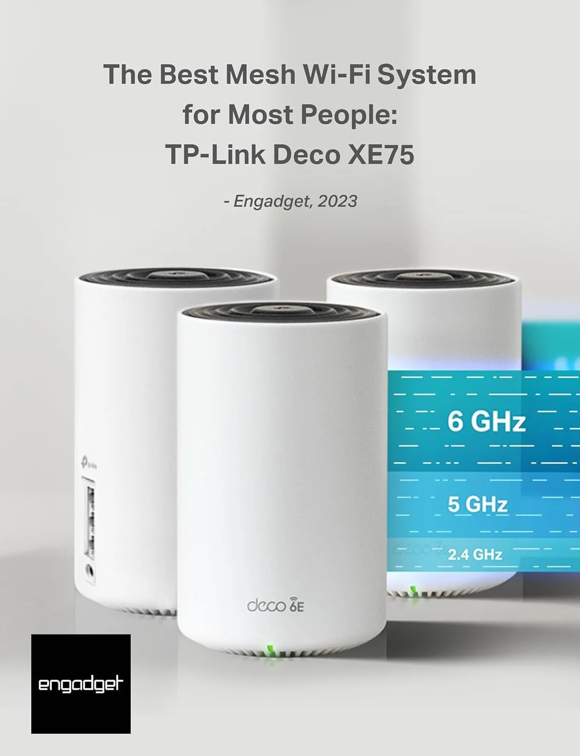 Tp-Link Deco Xe75 Deco XE75 Router, Biały, ‎10,5 x 10,5 x 16,9 cm; 950 g, 2 Sztuki