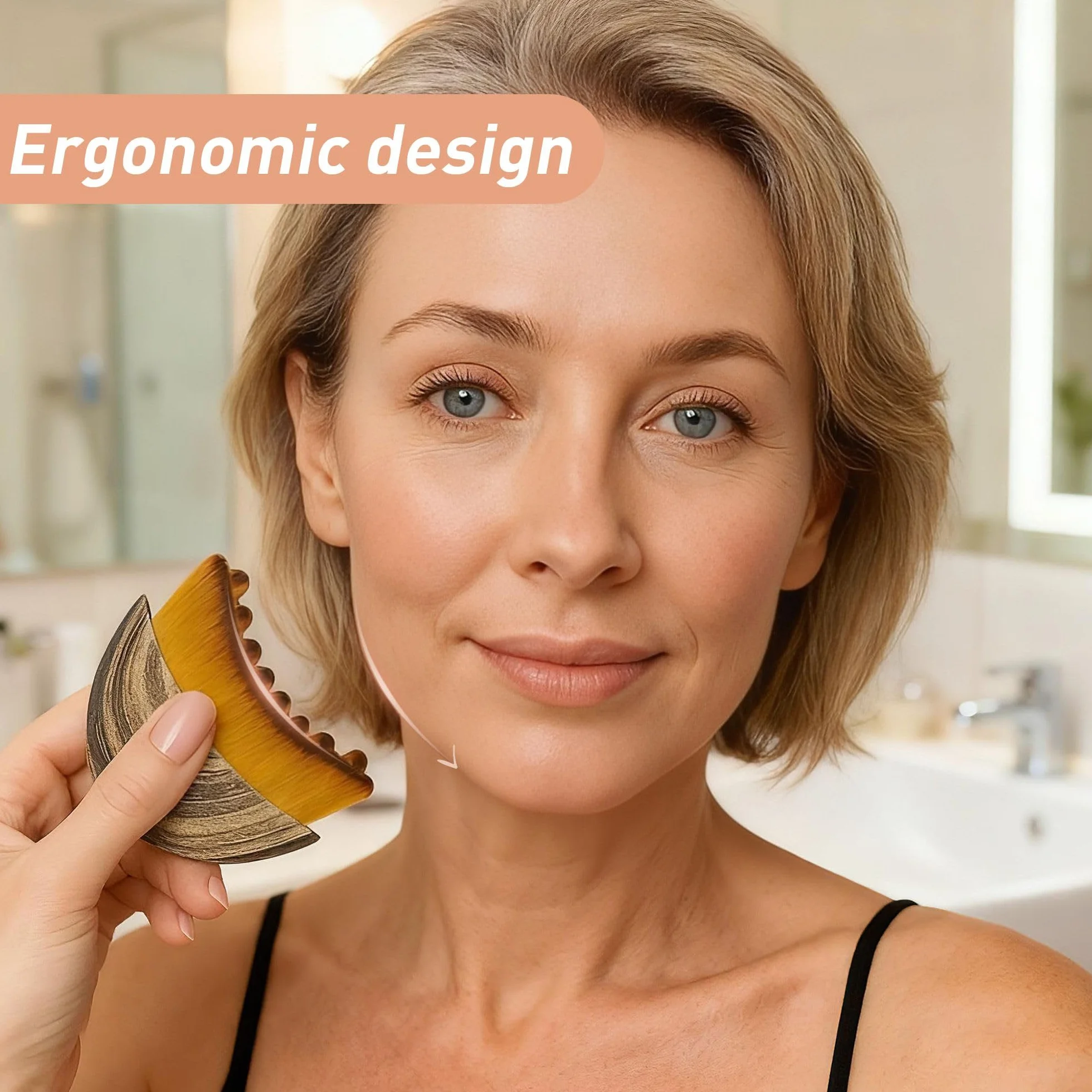 Bürsten zestaw 3 szt. do drenażu limfatycznego (suche), szczotka do twarzy konturowej i Jawline, grzebień do masażu drenażu limfatycznego, ergonomiczny kształt do delikatnego masażu