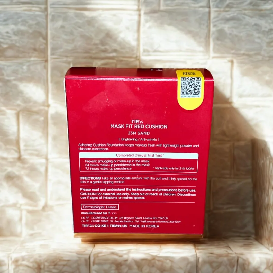 Korektor kolorystyczny - Mask Fit Red Cushi No.23N Sand 18g - K-Beauty - Koreański podkład do pielęgnacji skóry - Make-up Cushi Compact - TIR