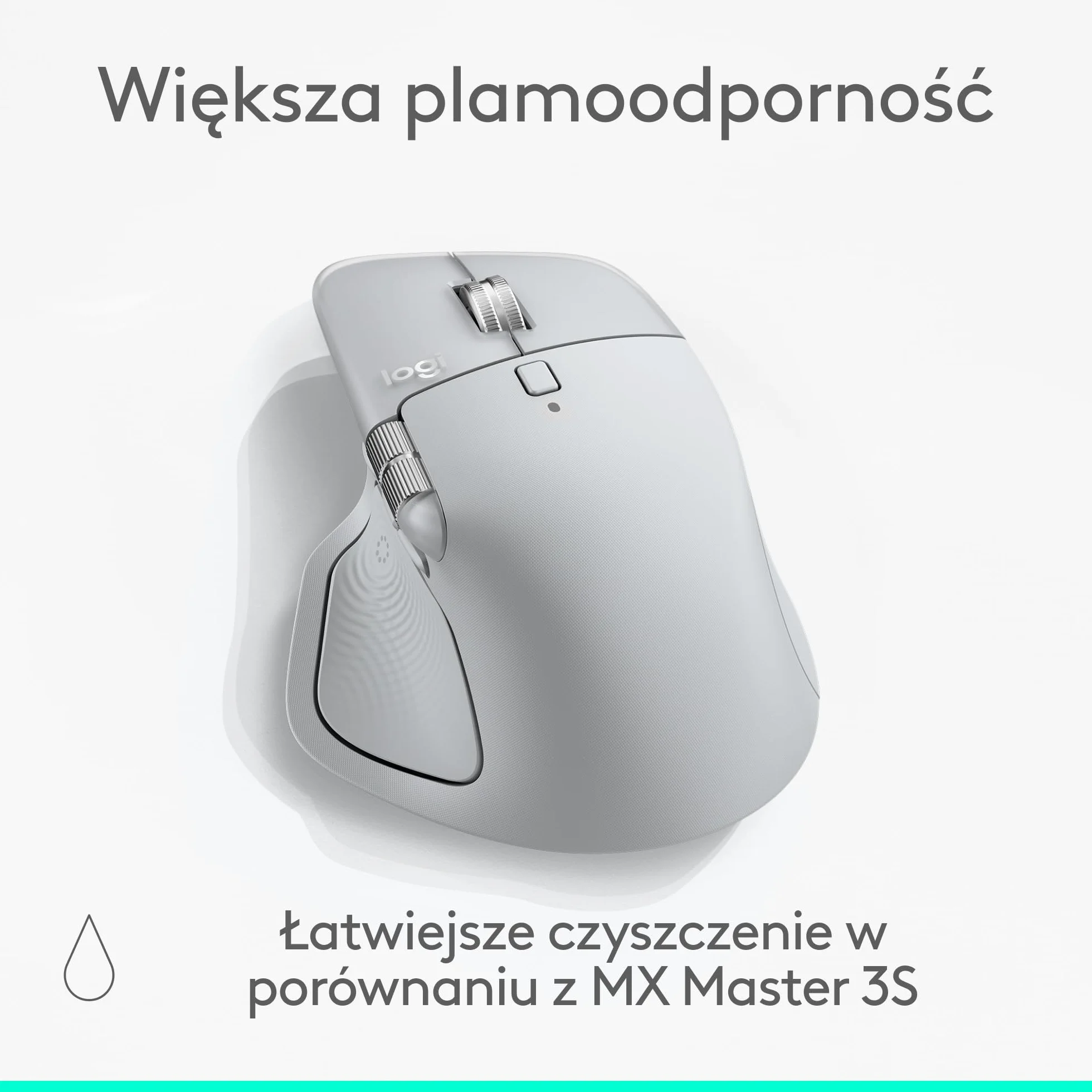 Logitech MX Master 4, ergonomiczna mysz bezprzewodowa z haptyczną informacją zwrotną, błyskawiczne przewijanie, ładowanie USB-C, Bluetooth, Windows, macOS - Jasnoszary