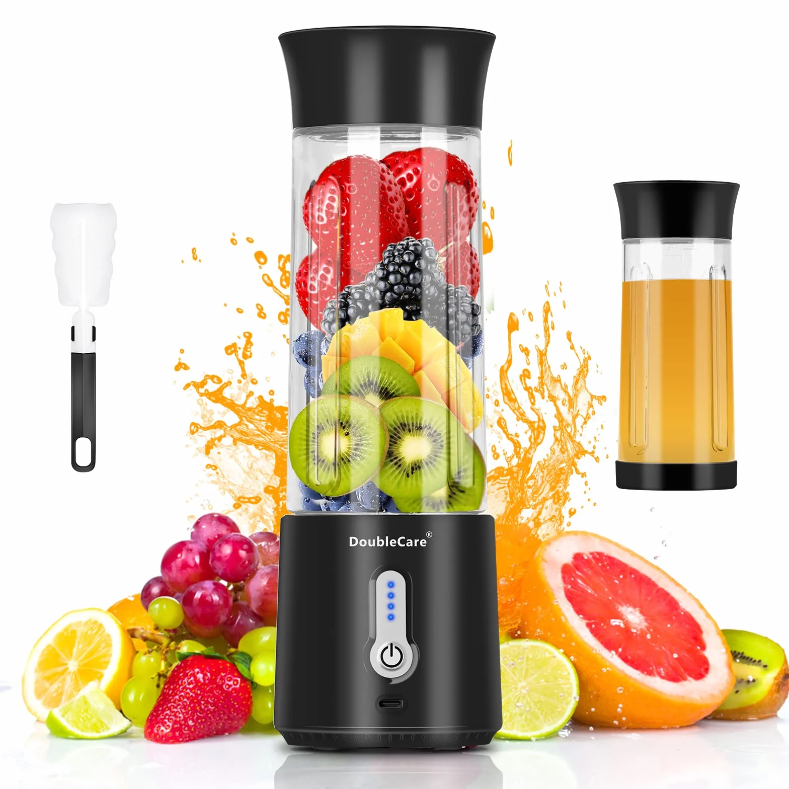Elektryczna sokowirówka mikser do shake'ów i smoothies 500 ml 4000 mAh BPA free czarny