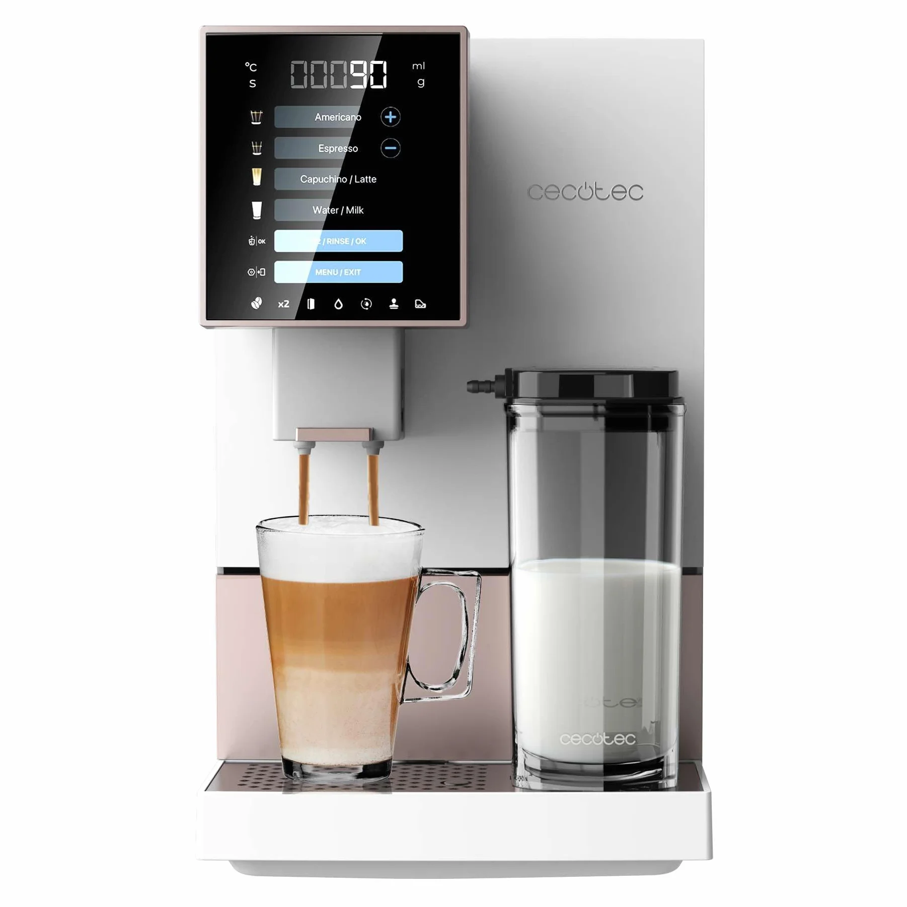 Cecotec Cremaet Compactccino White Rose superautomatyczny ekspres do kawy 1350 W 19 barów 1,1 L