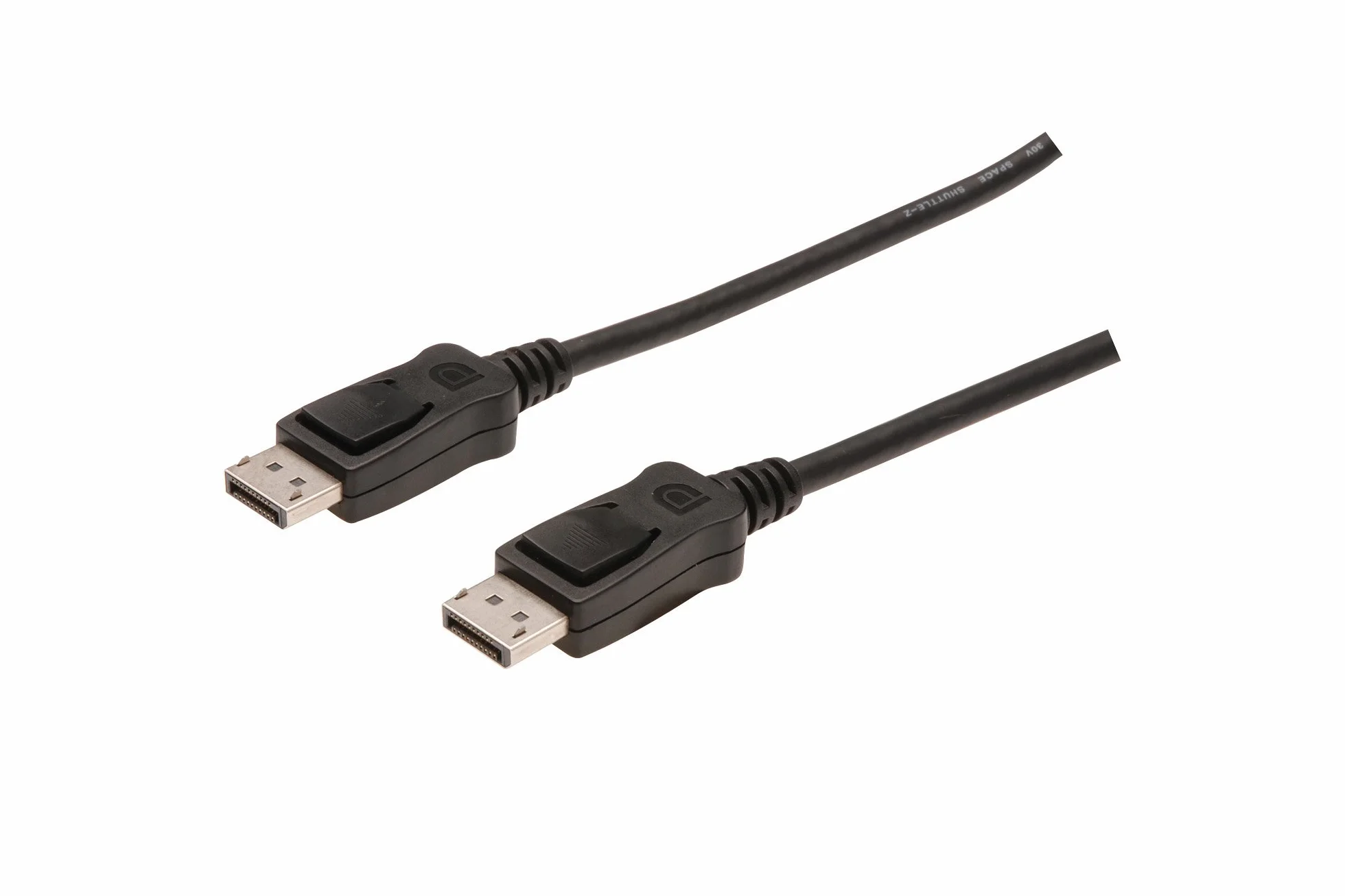 DIGITUS Kabel DisplayPort – UHD 4K 60 Hz – 2m – z blokadą – HBR 2 – kompatybilny z monitorem, kartą graficzną do gier – Polybag – czarny