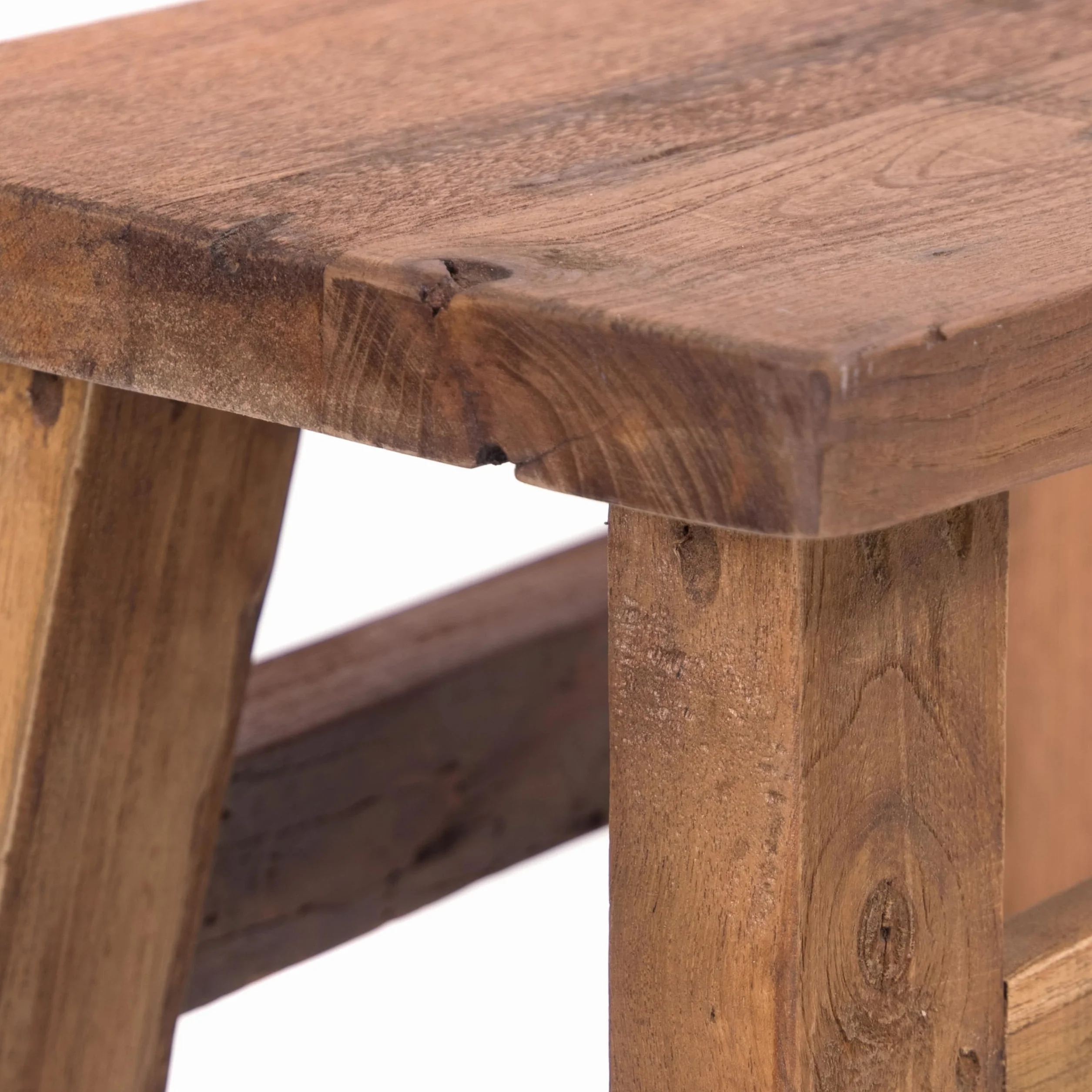 DESIGN DELIGHTS Drewniany Taboret Noah 50x50x30 cm Mahoń Drewno Tekowe