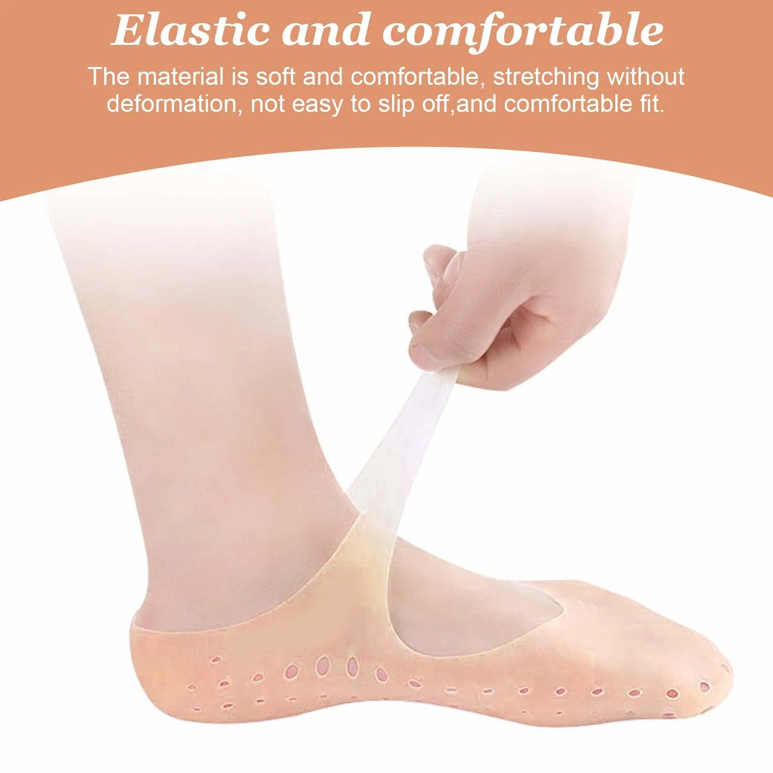 1 para silikonowych skarpet nawilżających, skarpetki żelowe do pedicure, nawilżające skarpetki do stóp, Nocne nawilżające skarpetki do pielęgnacji skóry stóp, silikonowe skarpetki (A)